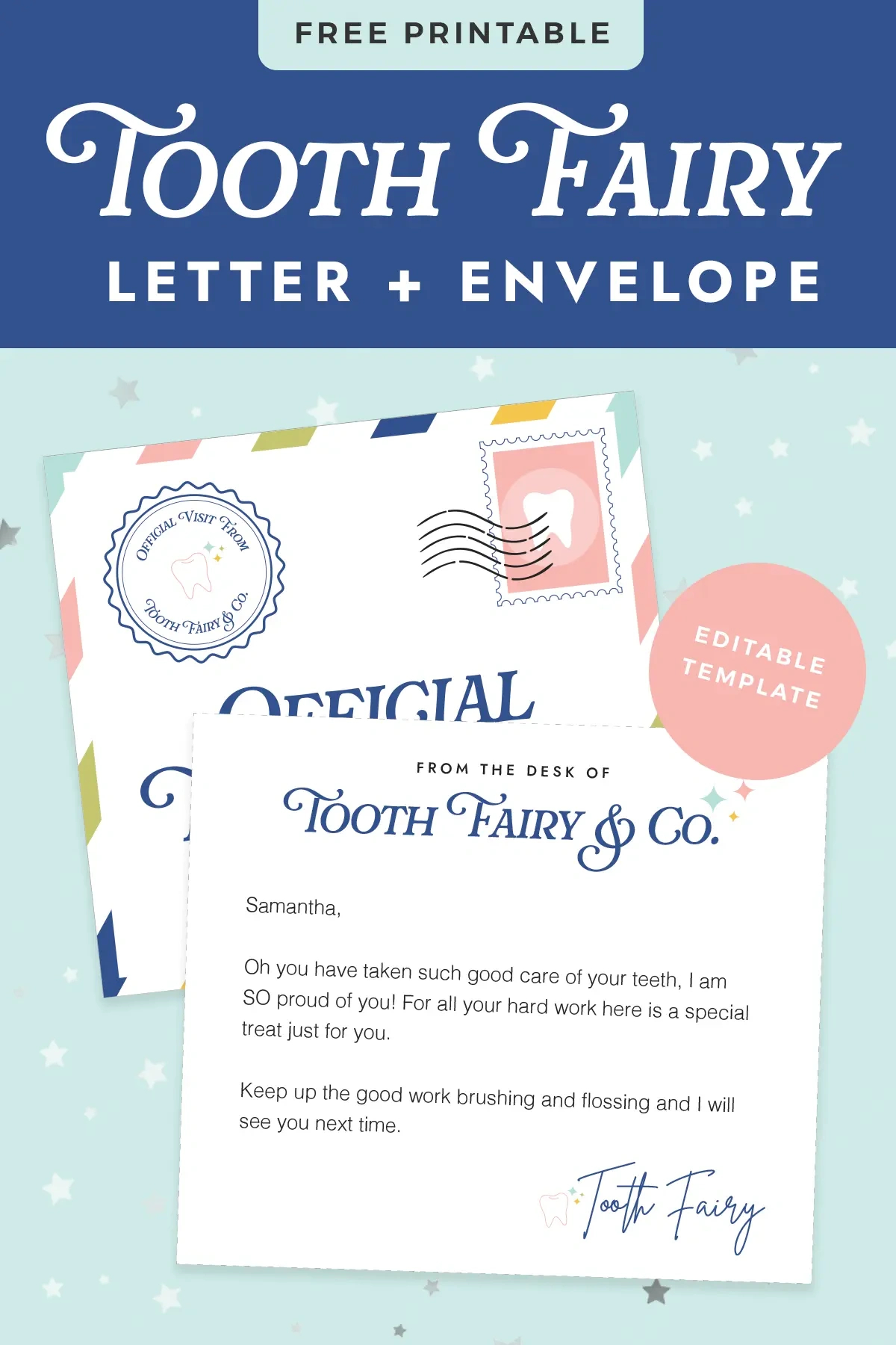 Free Printable Tooth Fairy Letter - Favorite Printables for Free Printable Tooth Fairy Letter And Envelope