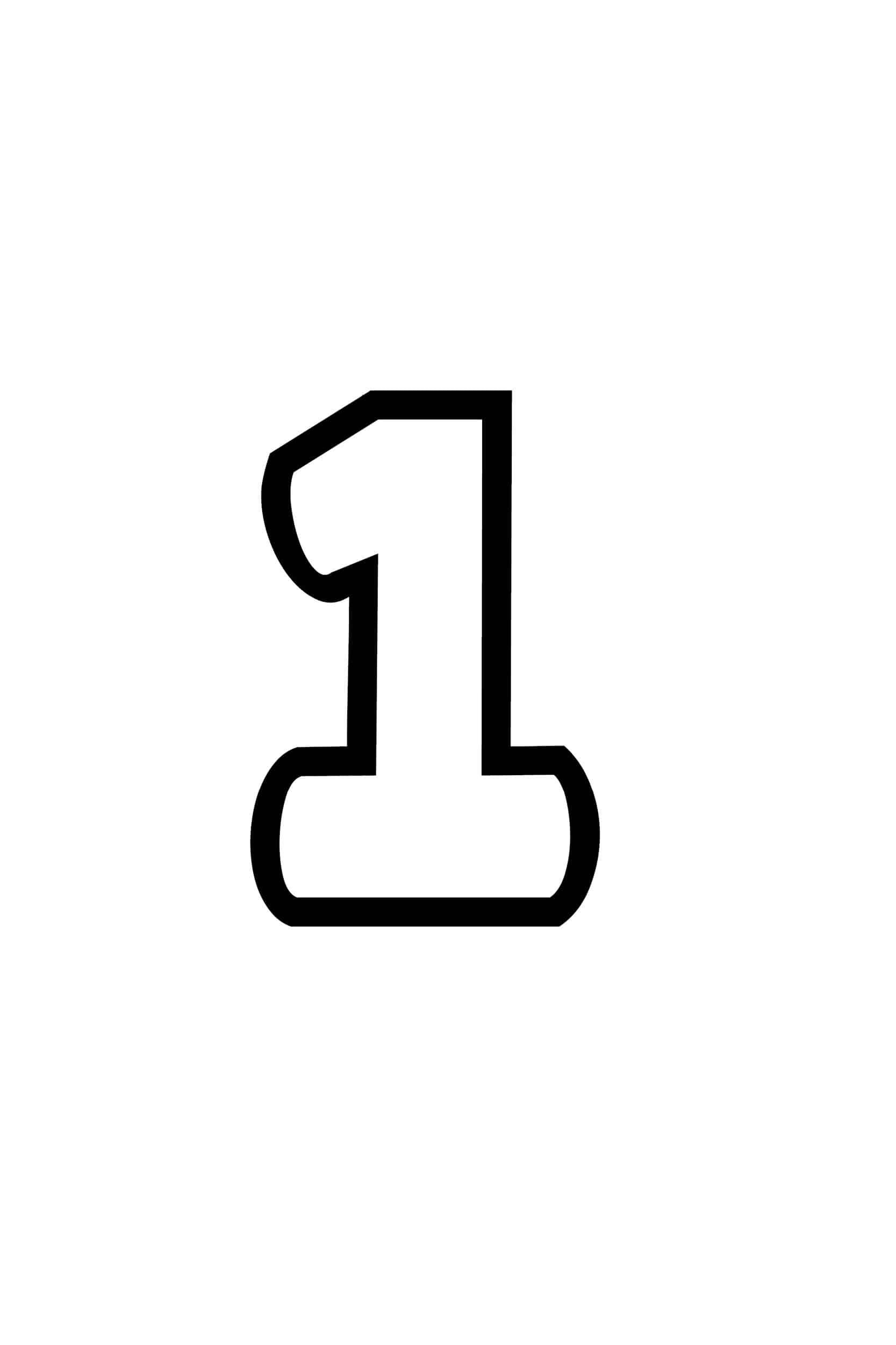 Free Printable Tracing Numbers: Bubble Number 1 throughout Free Printable Bubble Numbers