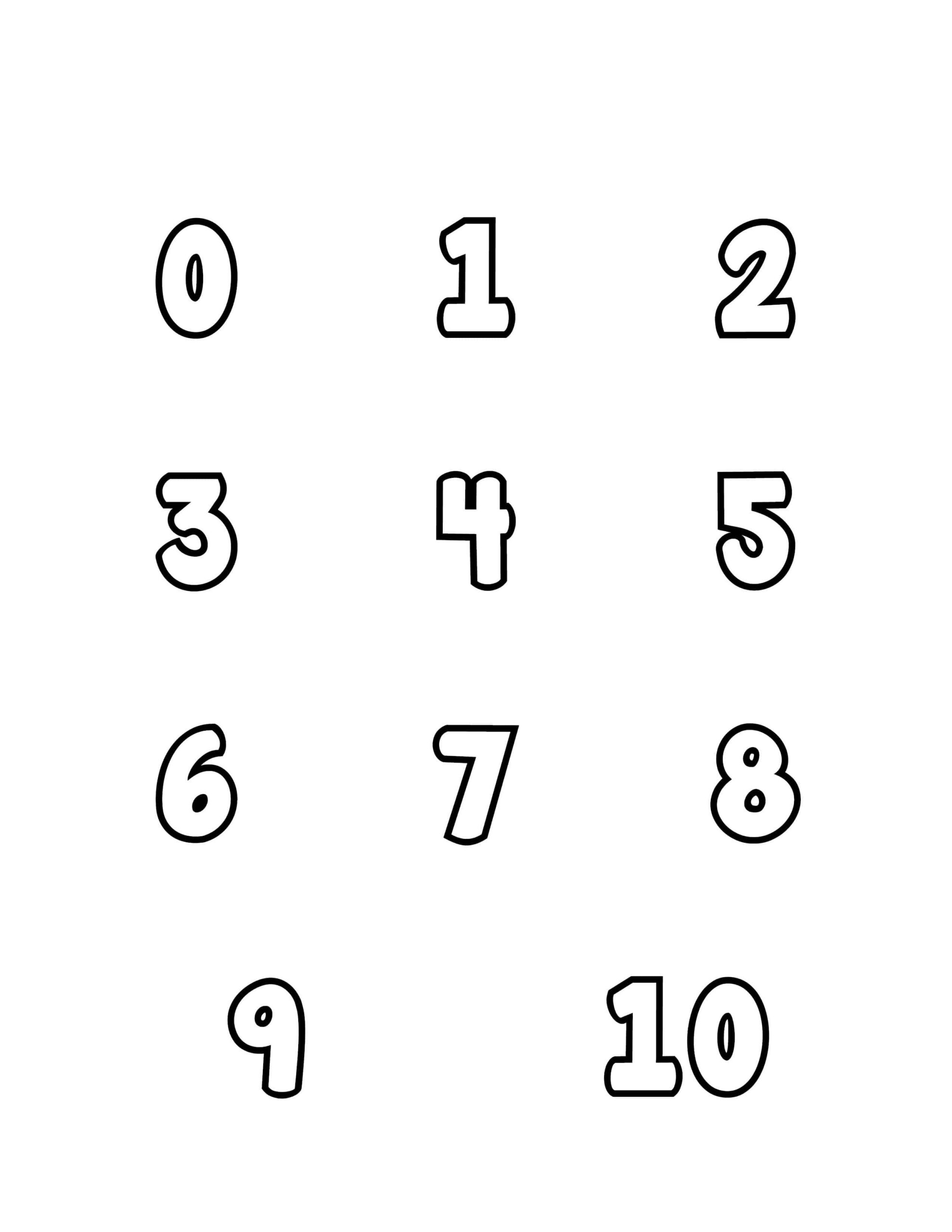 Free Printable Tracing Numbers: Bubble Numbers Set 0 To 10 with regard to Free Printable Bubble Numbers
