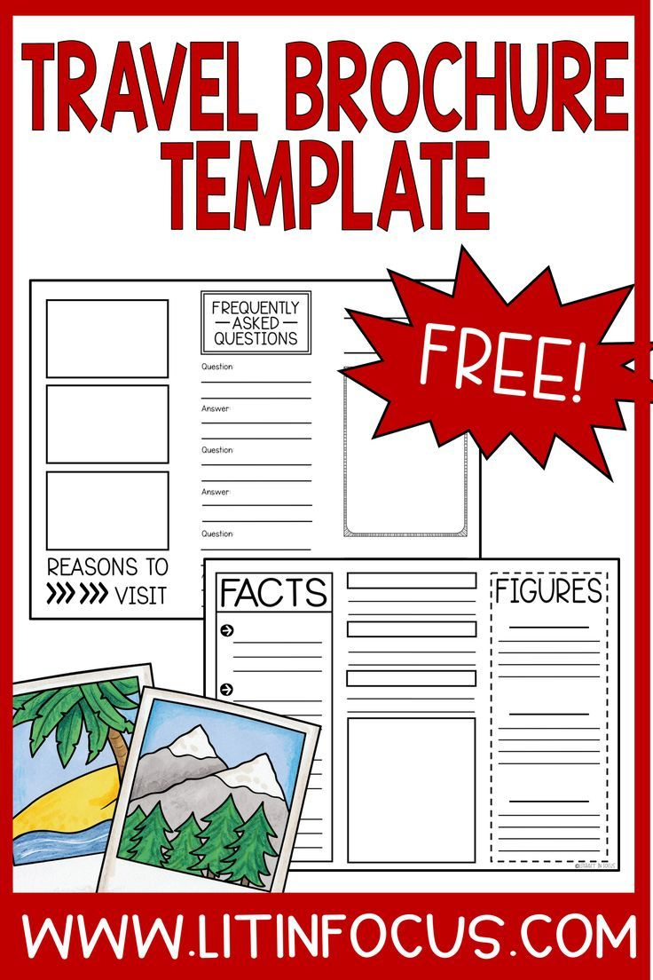 Free Printable Trifold Travel Brochure Template For Elementary And intended for Free Printable Travel Brochures