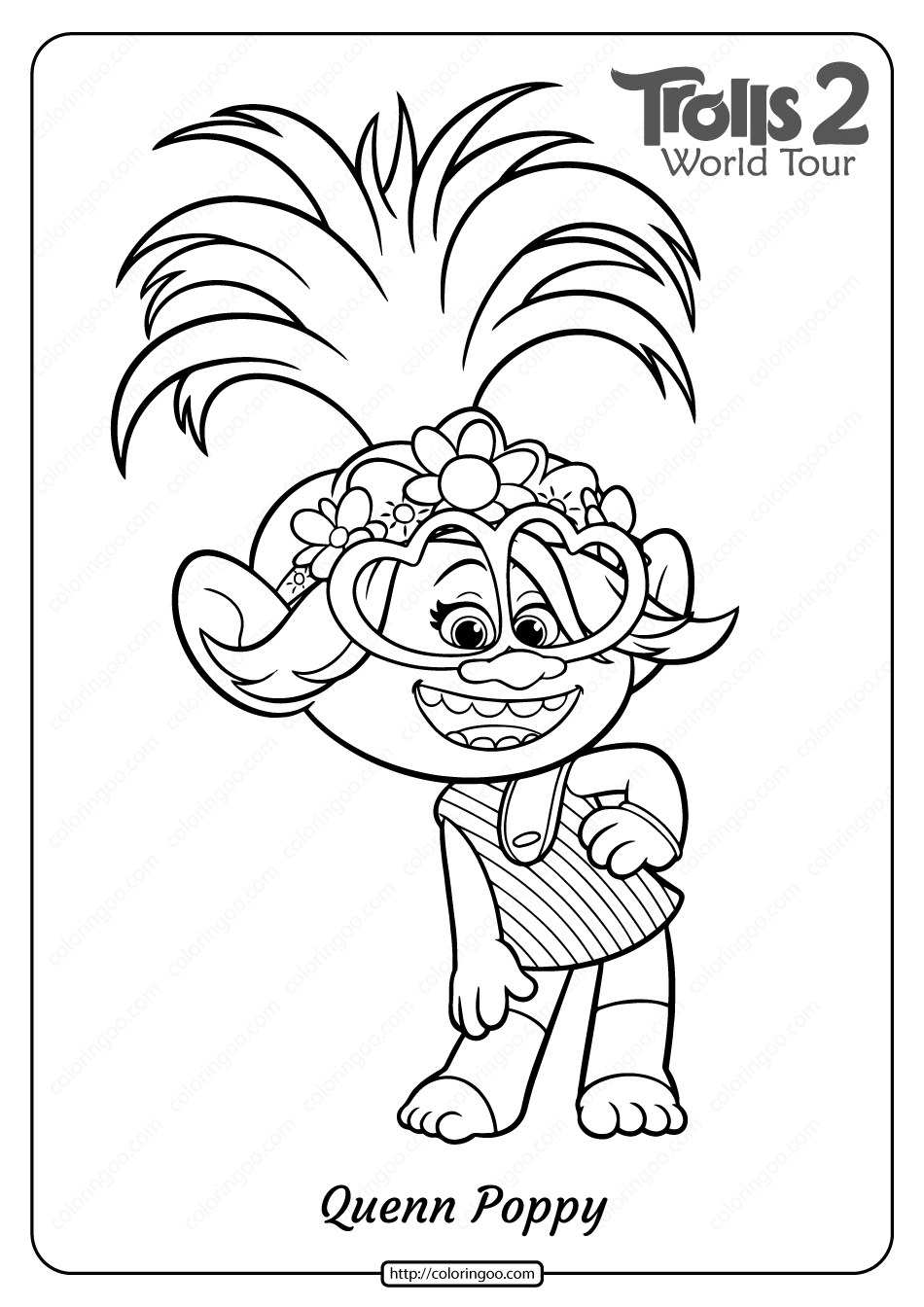 Free Printable Trolls 2 Queen Poppy Coloring Page - Worksheets Library with regard to Free Printable Trolls
