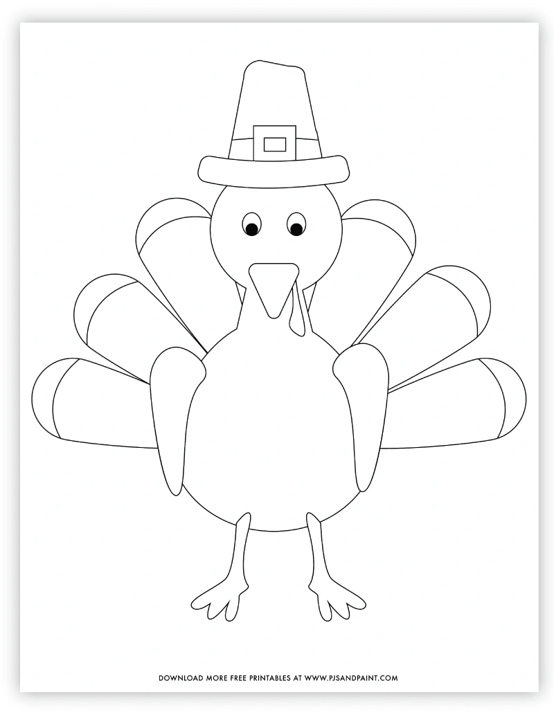 Free Printable Turkey Coloring Page - Pjs And Paint in Free Printable Turkey Coloring Pages