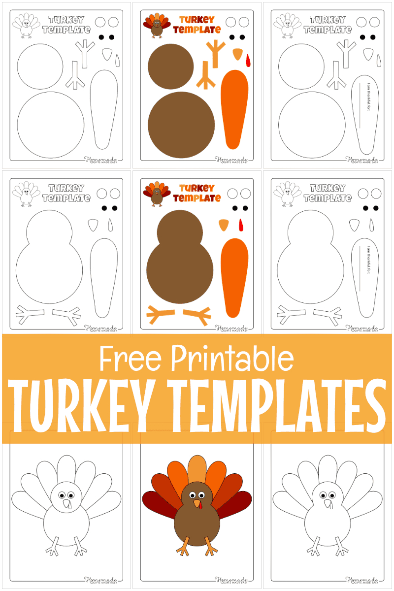 Free Printable Turkey Template For Thanksgiving Crafts throughout Free Printable Thanksgiving Crafts For Kids