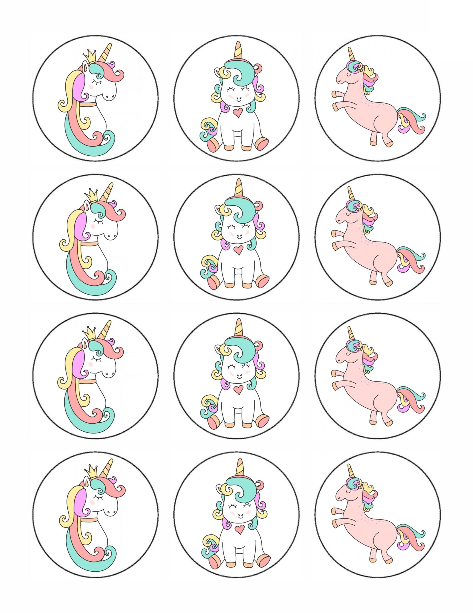 Free Printable Unicorn Cupcake Toppers - Life. Family. Joy within Free Printable Unicorn Cupcake Toppers