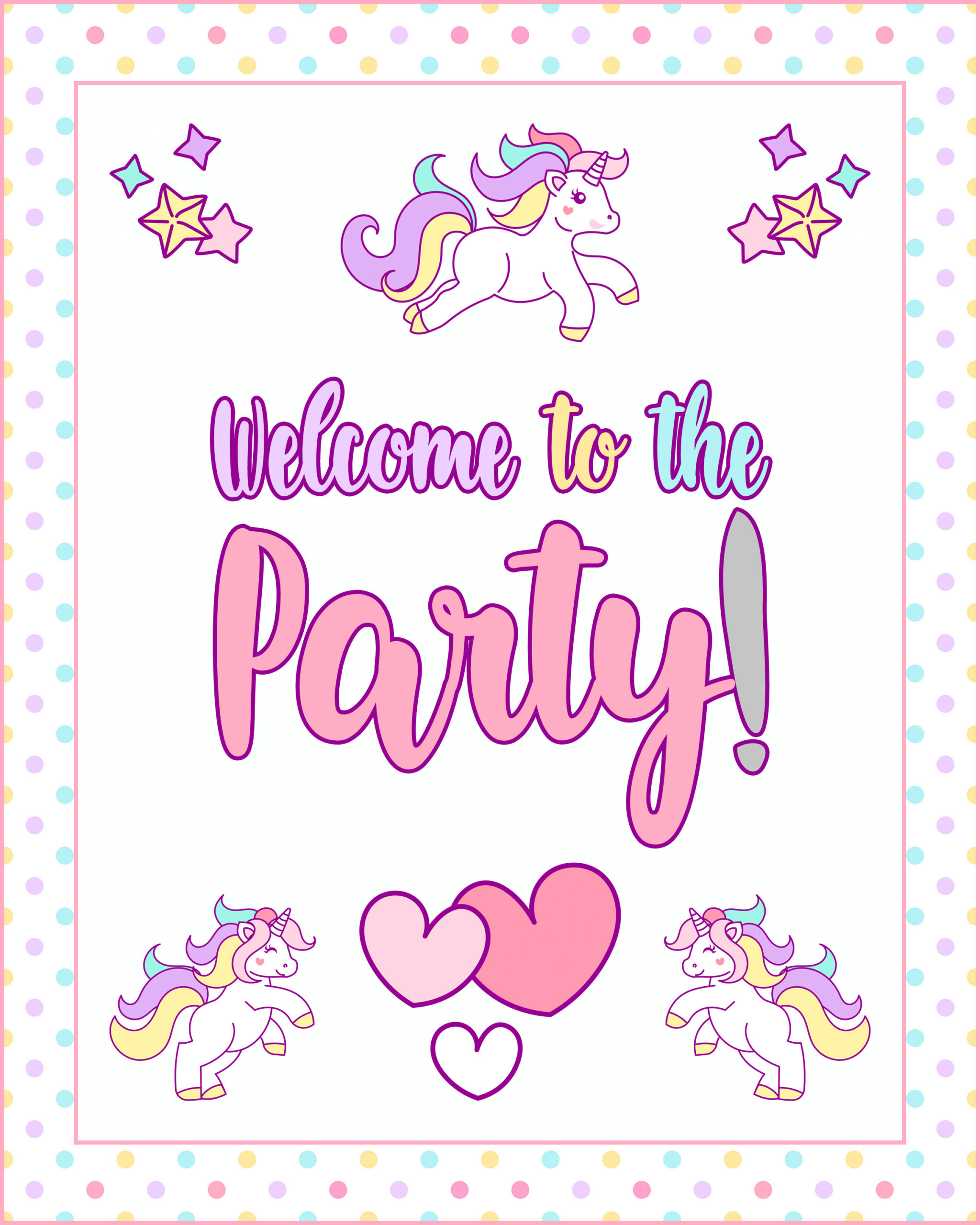 Free Printable Unicorn Party Decorations Pack - The Cottage Market throughout Free Unicorn Birthday Printables