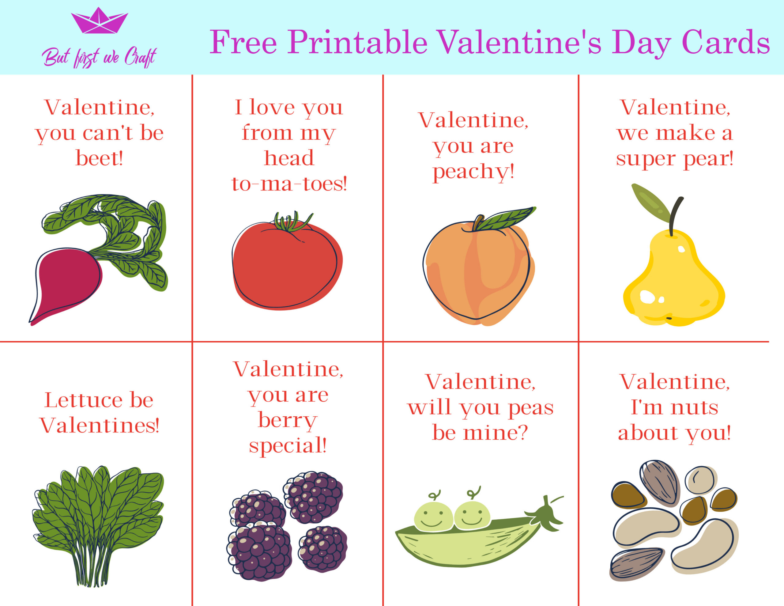 Free Printable Valentine Cards – But First We Craft regarding Valentine Free Printable Cards