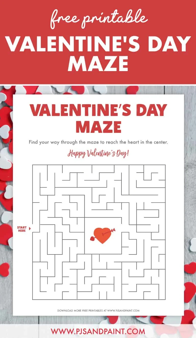 Free Printable Valentine'S Day Maze - Pjs And Paint with Free Printable Valentine Game