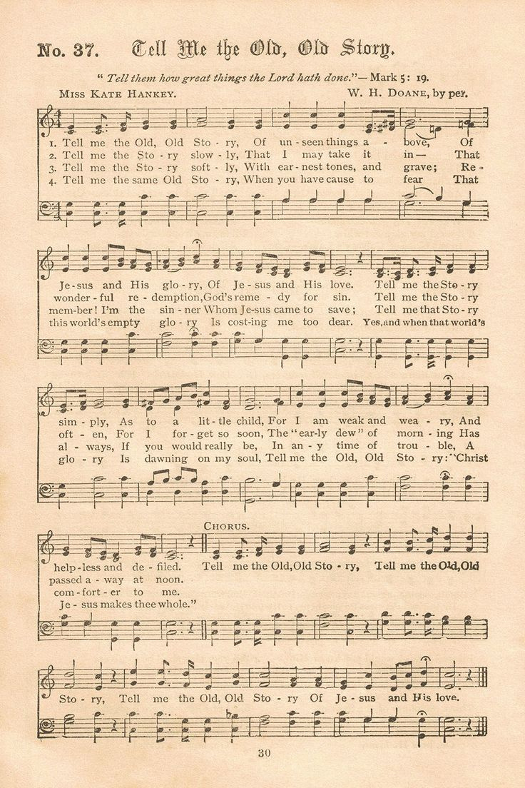Free Printable Vintage Gospel Hymns Sheet Music throughout Free Printable Gospel Sheet Music For Piano