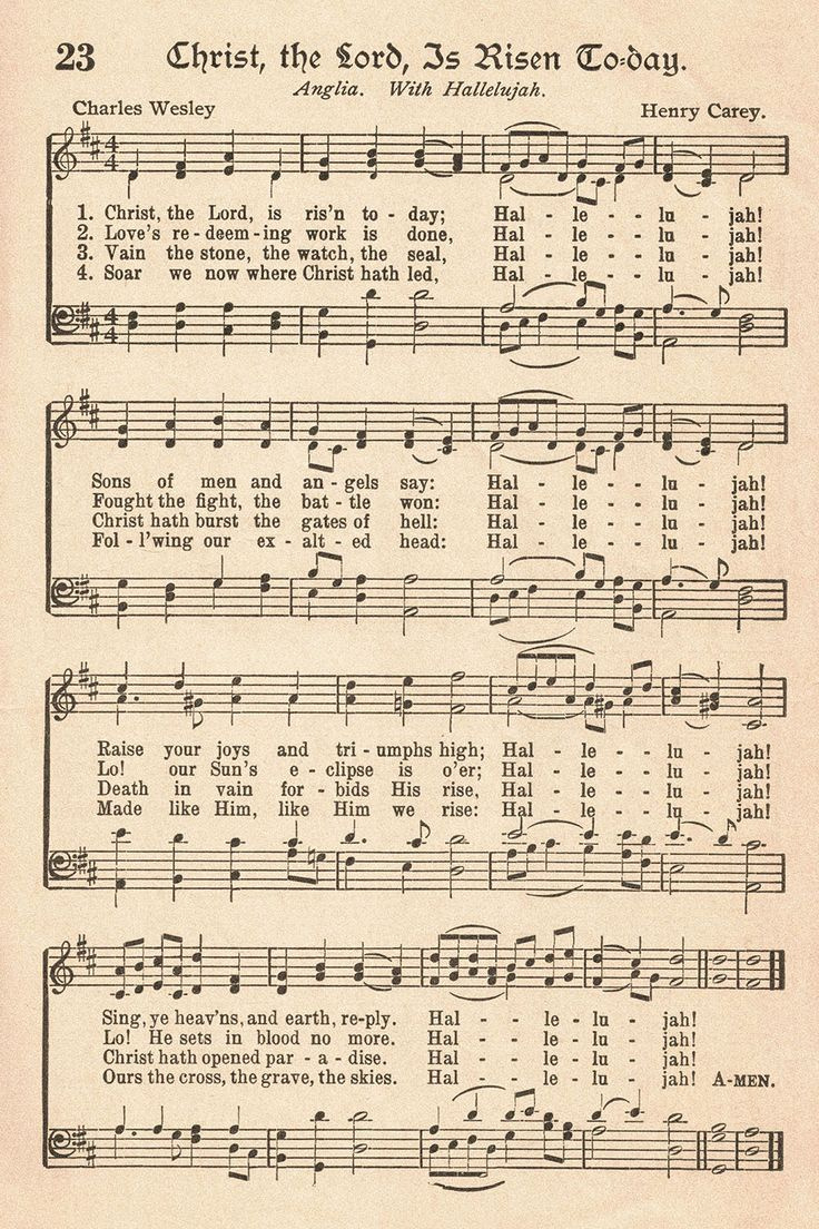 Free Printable Vintage Hymns For Easter in Free Printable Gospel Sheet Music For Piano