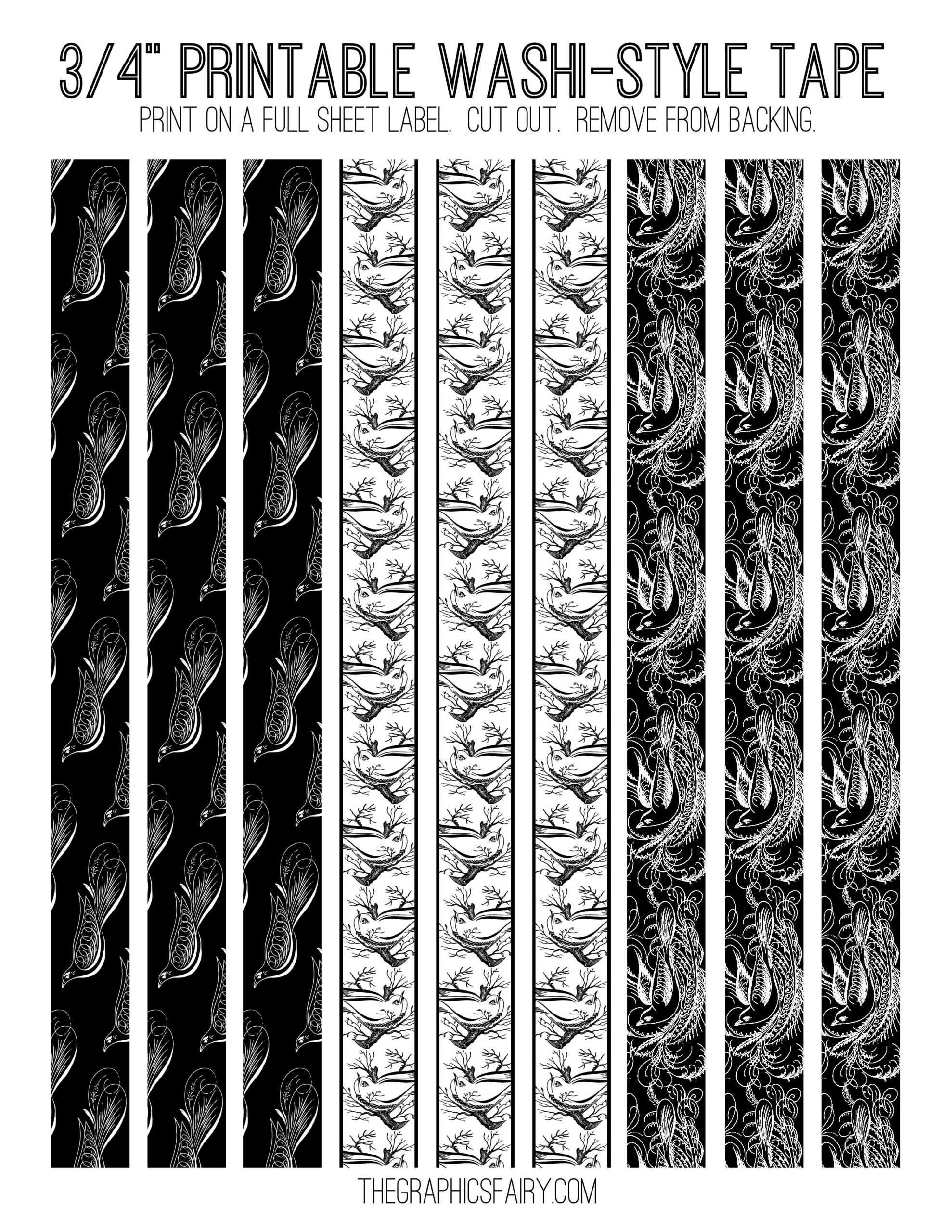 Free Printable Washi Tape! - The Graphics Fairy pertaining to Free Printable Washi Tape