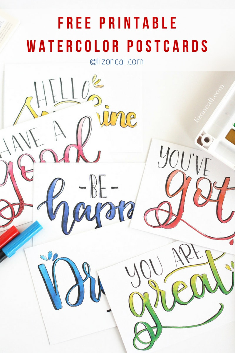 Free Printable Watercolor Postcards regarding Free Printable Postcards