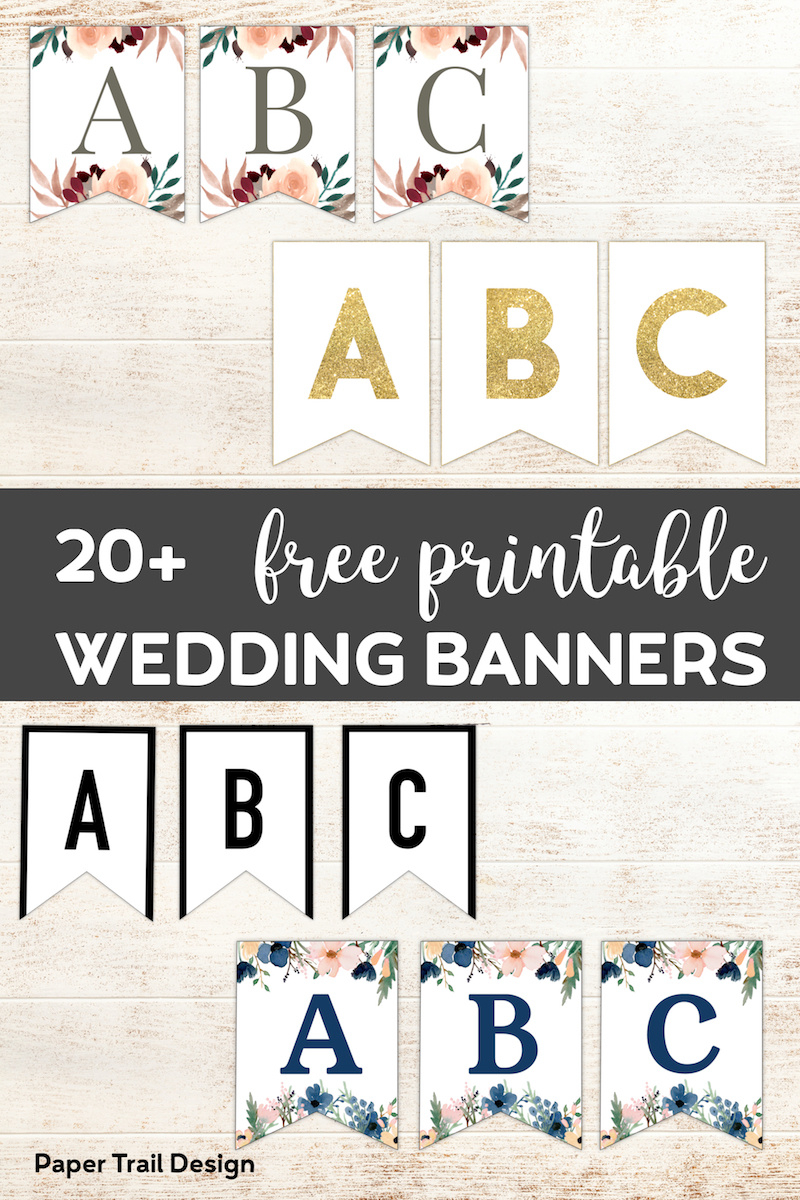 Free Printable Wedding Banners - Paper Trail Design within Free Printable Wedding Banner Letters
