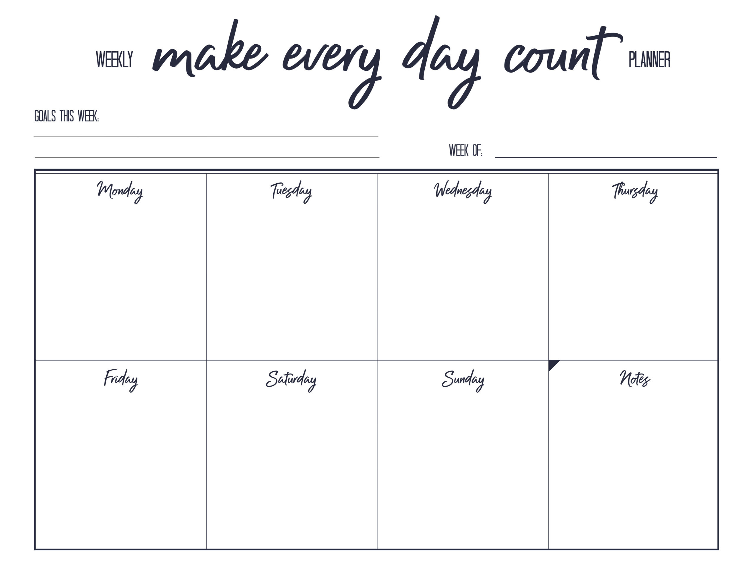Free Printable Weekly Planner | The Happy Housie for Free Printable Weekly Schedule