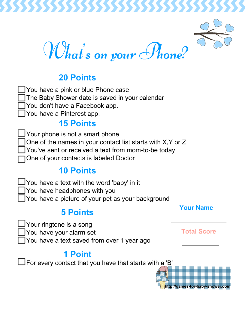 Free Printable What'S On Your Phone? Baby Shower Game within What'S In Your Phone Baby Shower Game Free Printable