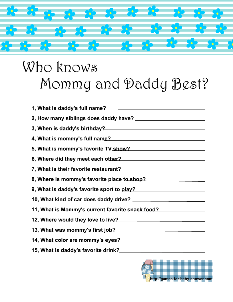 Free Printable Who Knows Mommy And Daddy Best Game pertaining to Who Knows Mommy And Daddy Best Free Printable