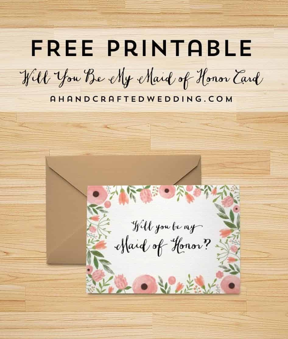 Free Printable Will You Be My Bridesmaid Card | Mountain Modern Life % throughout Free Printable Will You Be My Maid Of Honor Card