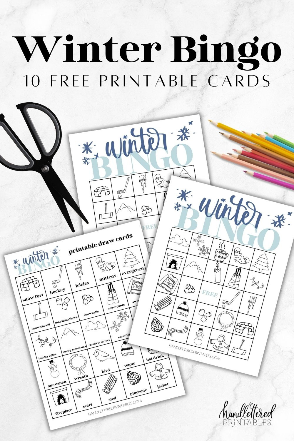 Free Printable Winter Bingo Game For Kids (10 Cards) - Hand for Winter Bingo Cards Free Printable