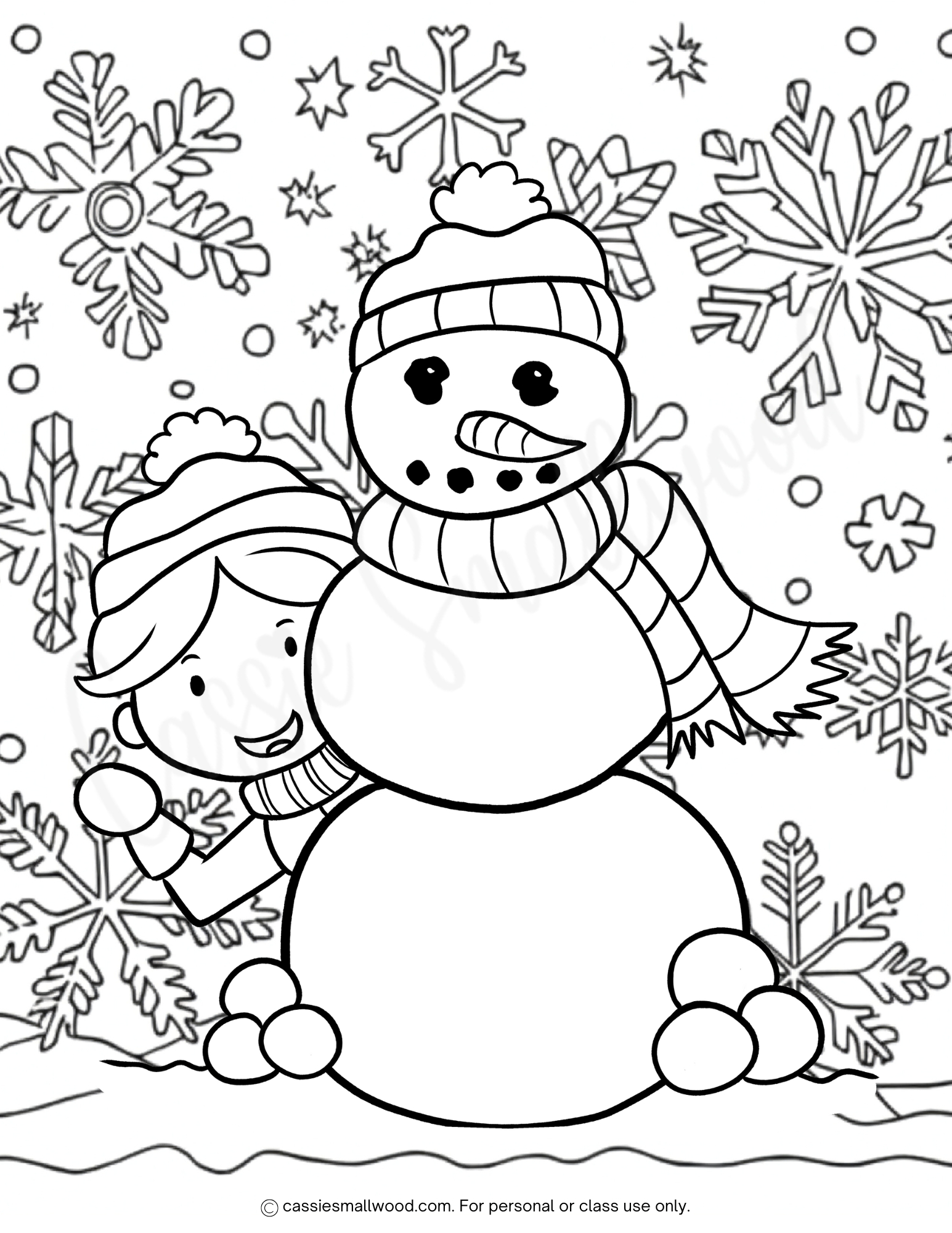 Free Printable Winter Coloring Page - Cassie Smallwood intended for Free Printable Winter Coloring Pages