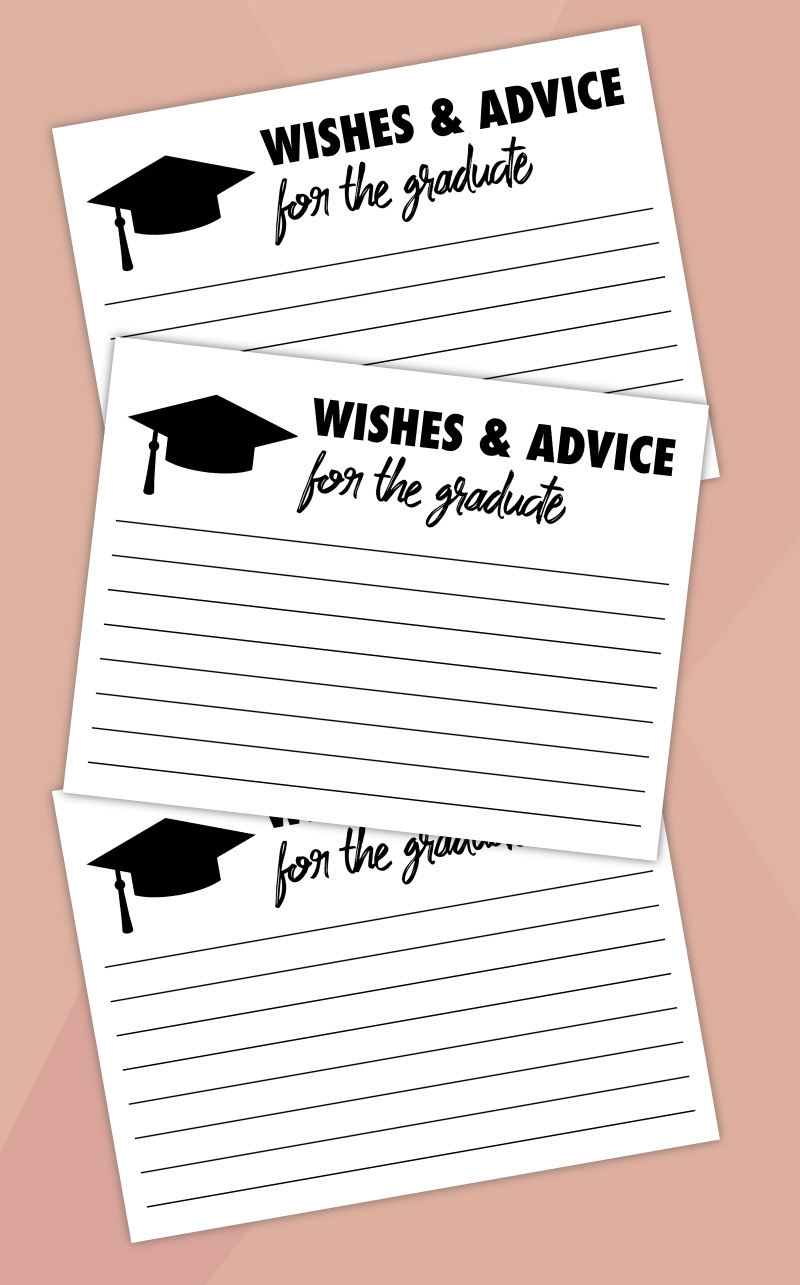 Free Printable Wishes And Advice For The Graduate Cards - Pjs And regarding Free Printable Graduation Advice Cards