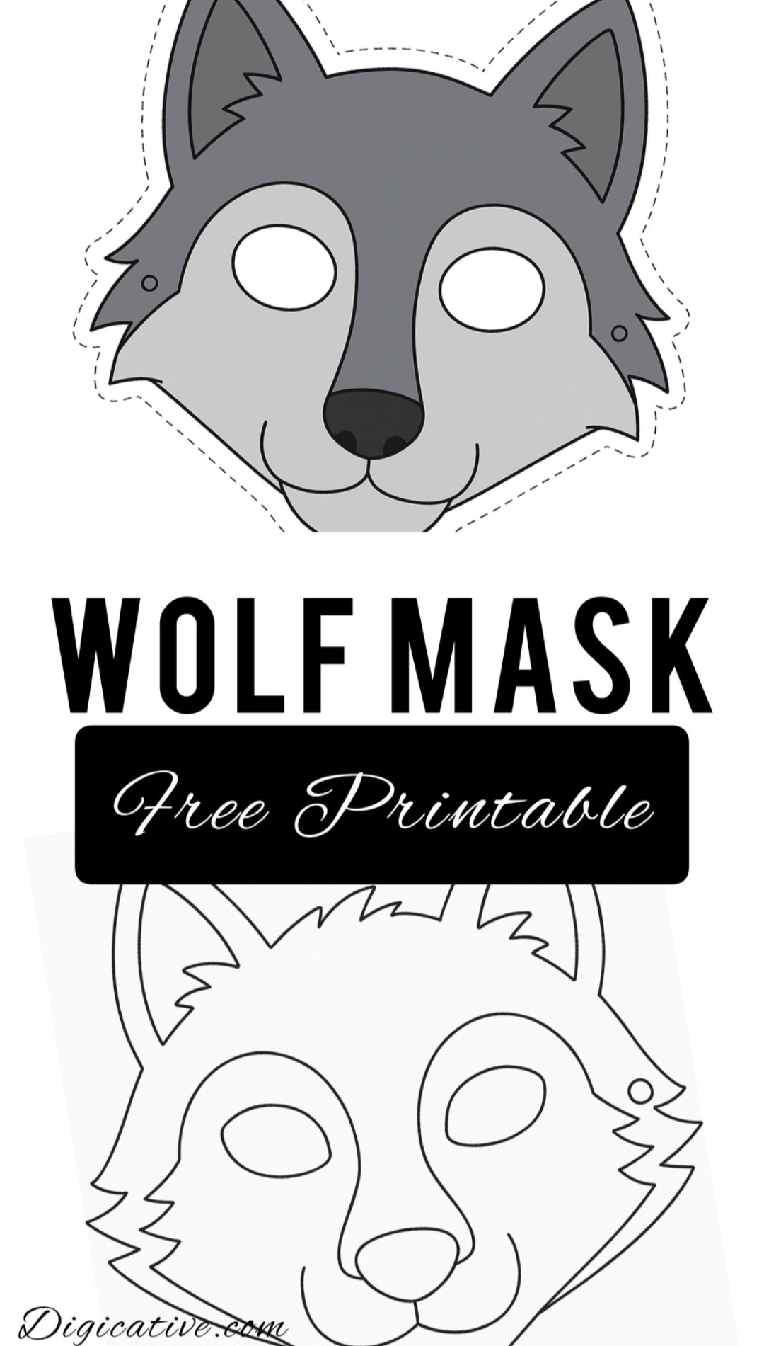 Free Printable Wolf Mask - within Free Printable Wolf Face Mask