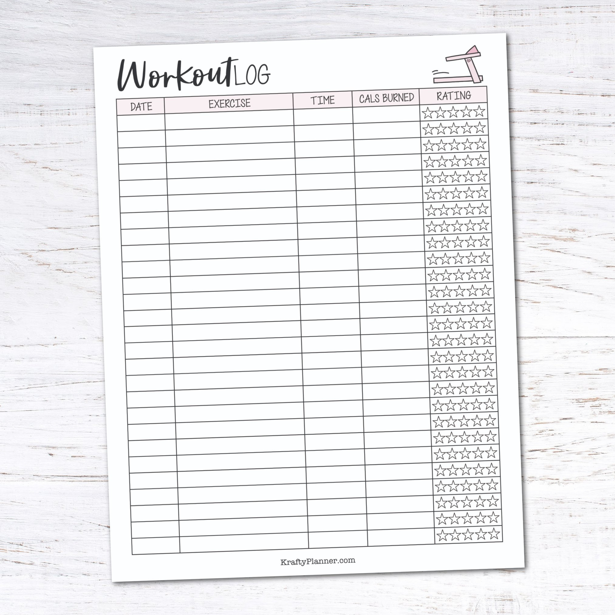 Free Printable Workout Tracker — Krafty Planner - Worksheets Library intended for Free Printable Fitness Worksheets