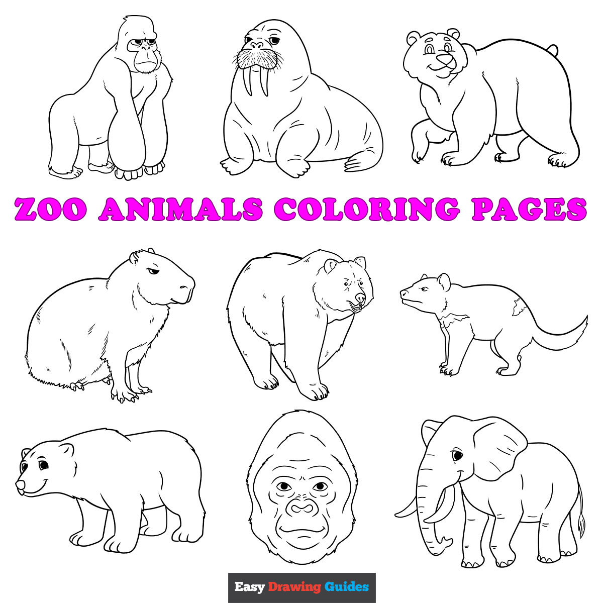Free Printable Zoo Animals Coloring Pages For Kids throughout Free Printable Pictures Of Zoo Animals