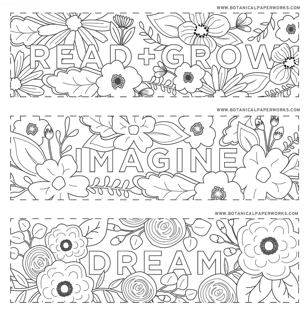 Free Printables} Read + Grow Coloring Bookmarks For Back-To-School in Free Printable Book Marks