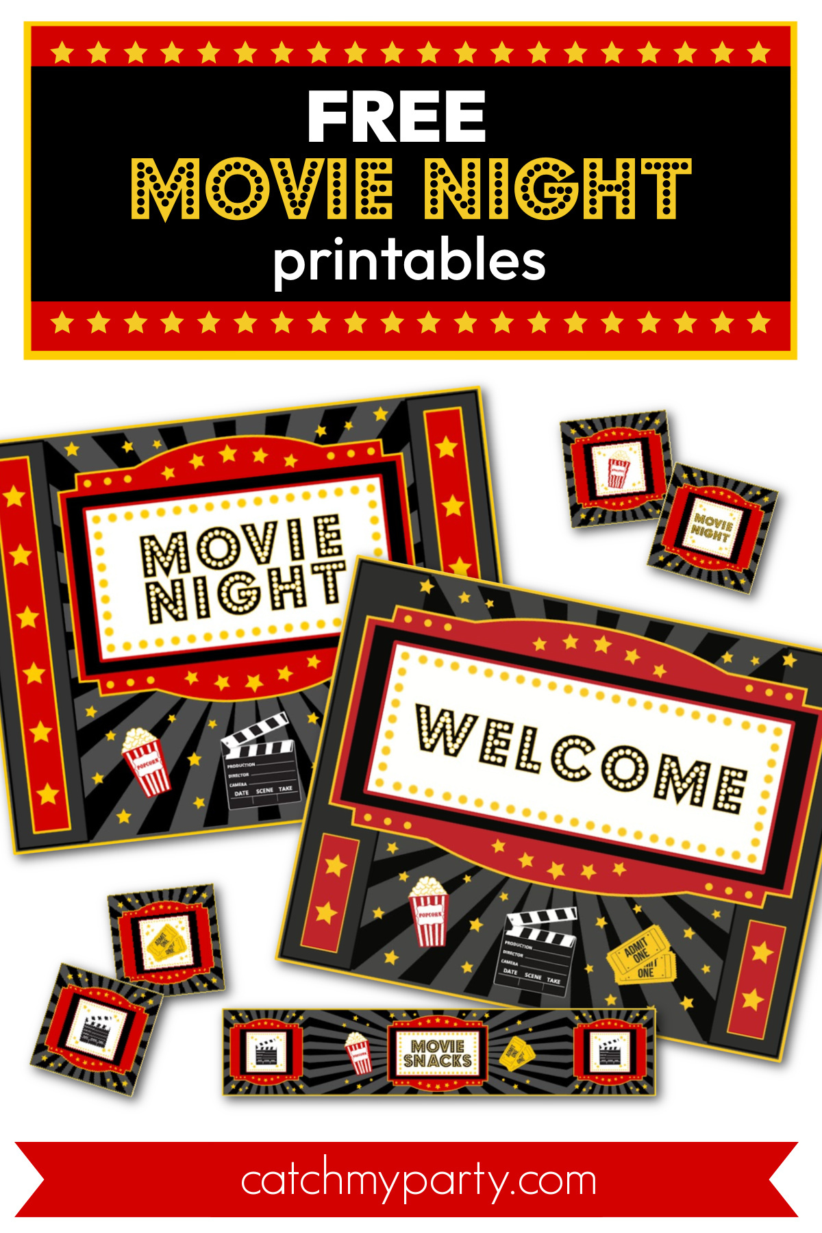 Free Printables To Level Up Your Movie Night! | Catch My Party pertaining to Free Movie Night Printables