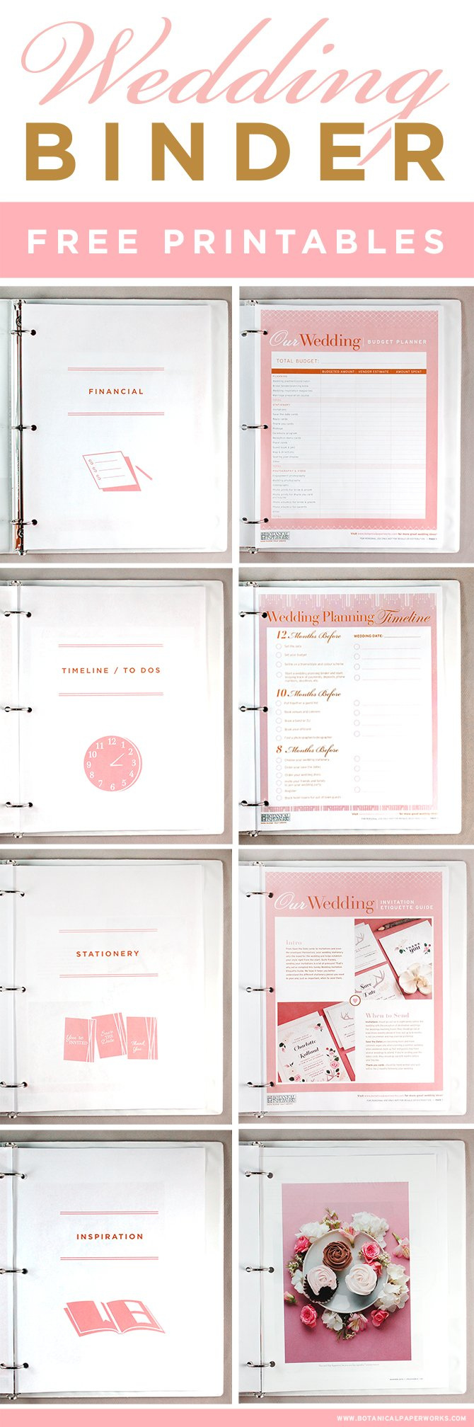 Free Printables} Wedding Planning Binder - Botanical Paperworks with Free Wedding Printables