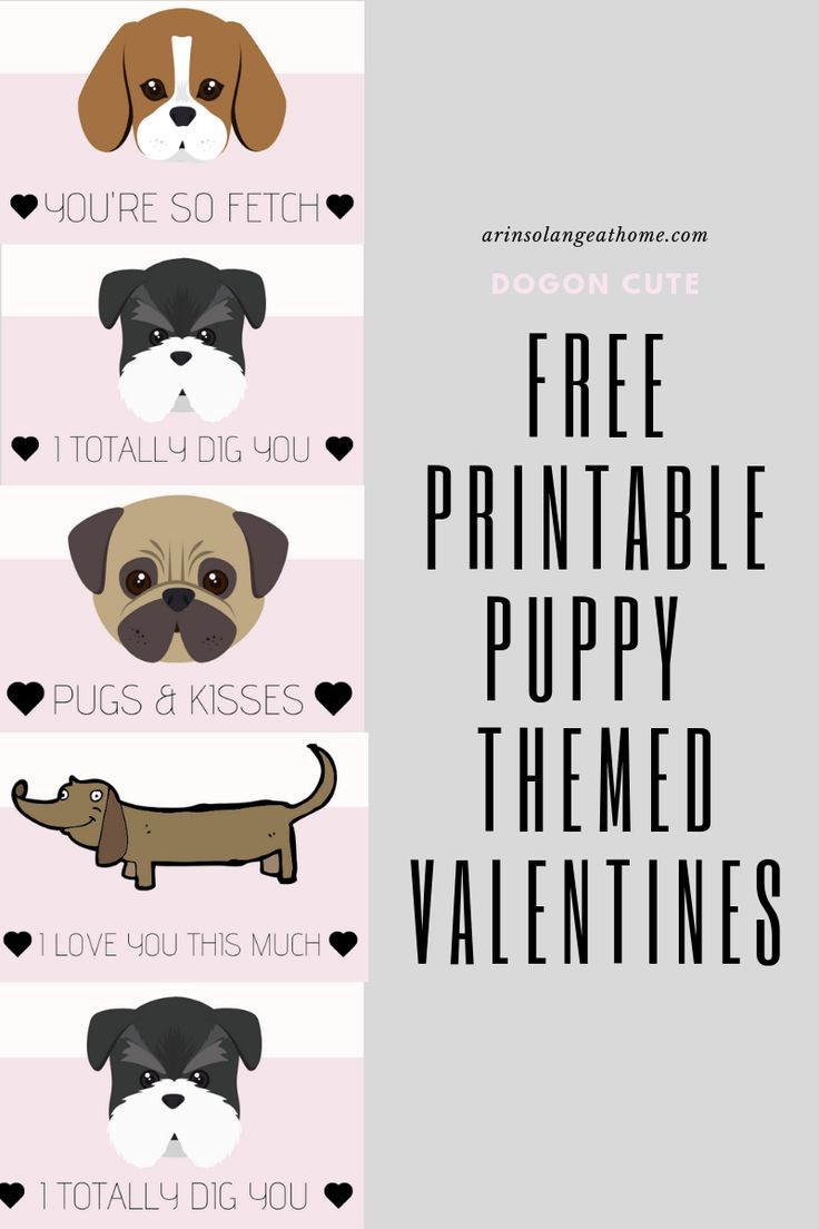 Free Puppy Themed Valentine'S - Arinsolangeathome with regard to Free Printable Dog Valentines Day Cards