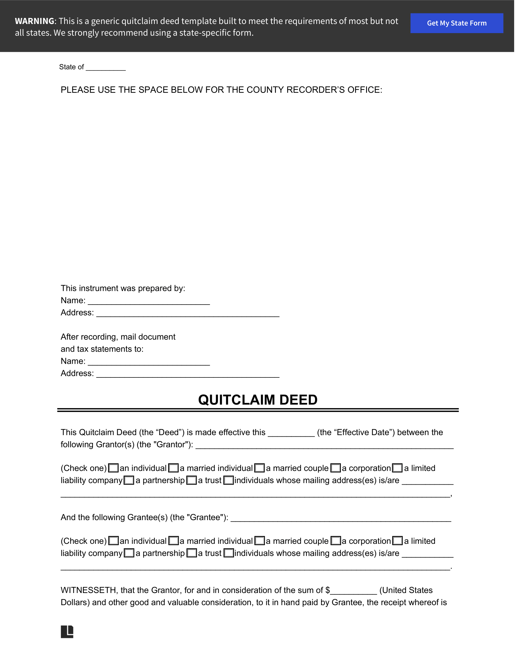 Free Quit Claim Deed Form Free Printable Quit Claim Deed Form with Free Printable Quit Claim Deed Form