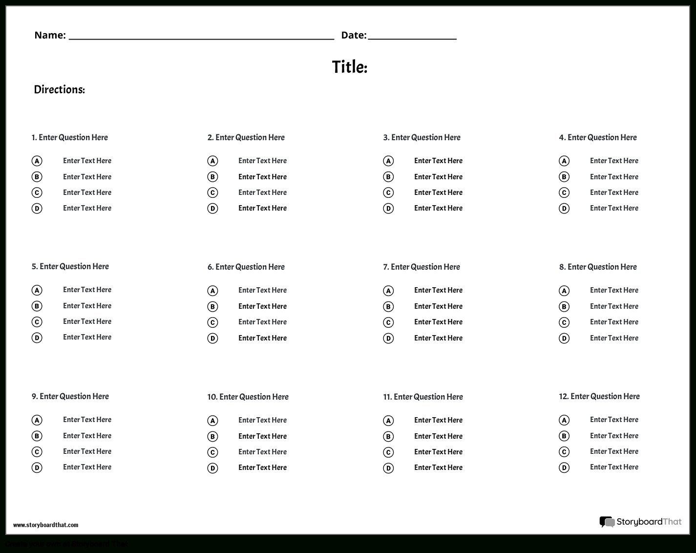 Free Quiz Maker: Online Templates For Teachers Tests - Worksheets pertaining to Free Printable Test Maker For Teachers