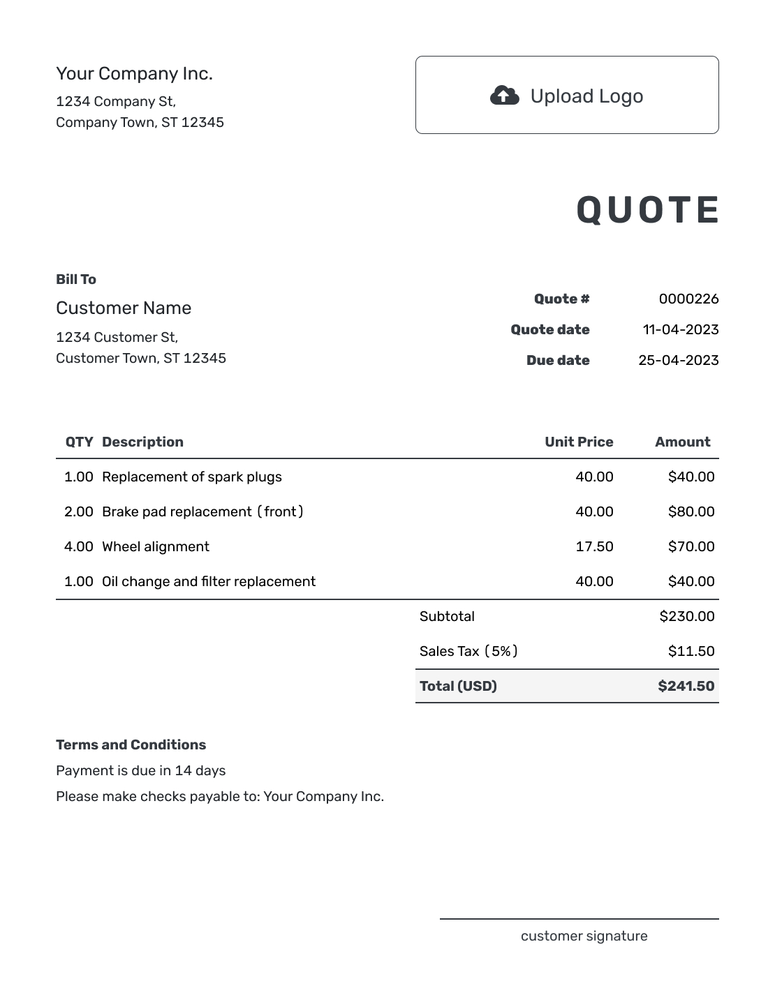 Free Quote Template | Business Templates | Docelf pertaining to Free Printable Quotes Templates