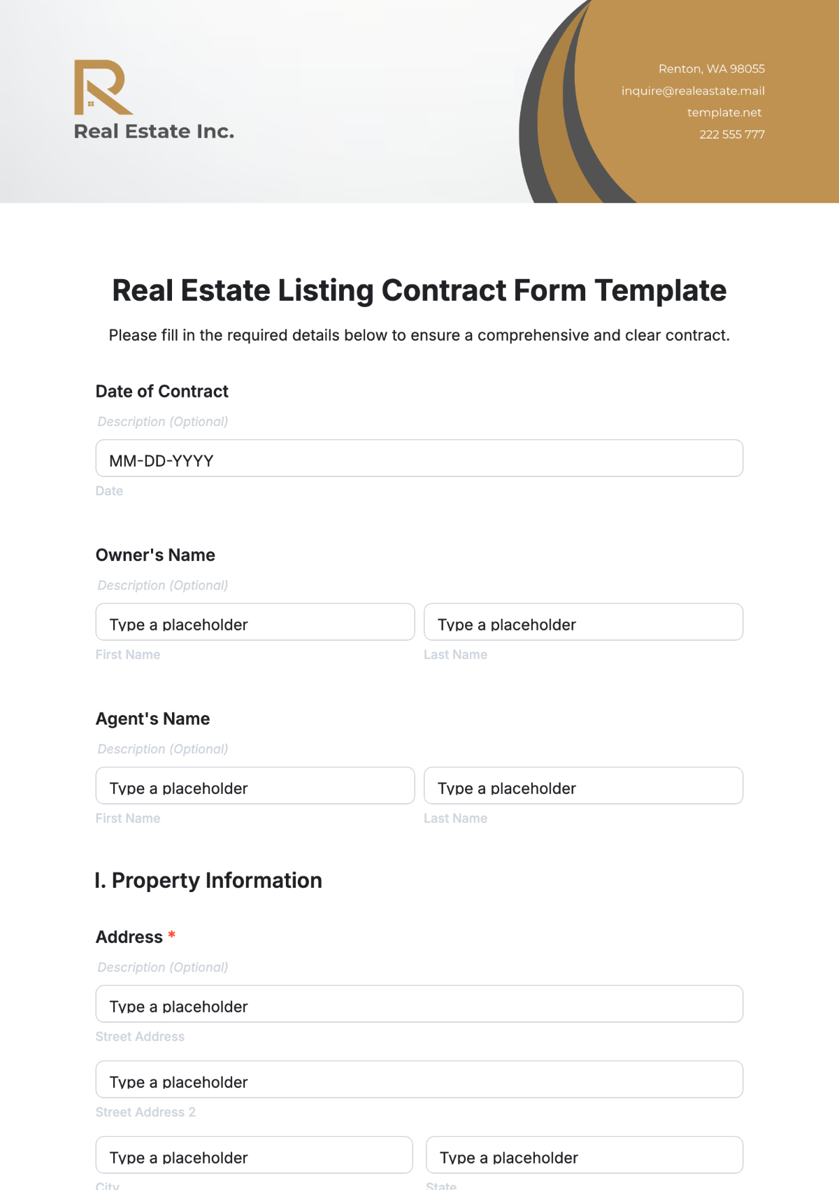 Free Real Estate Listing Contract Form Template To Edit Online inside Free Printable Real Estate Forms