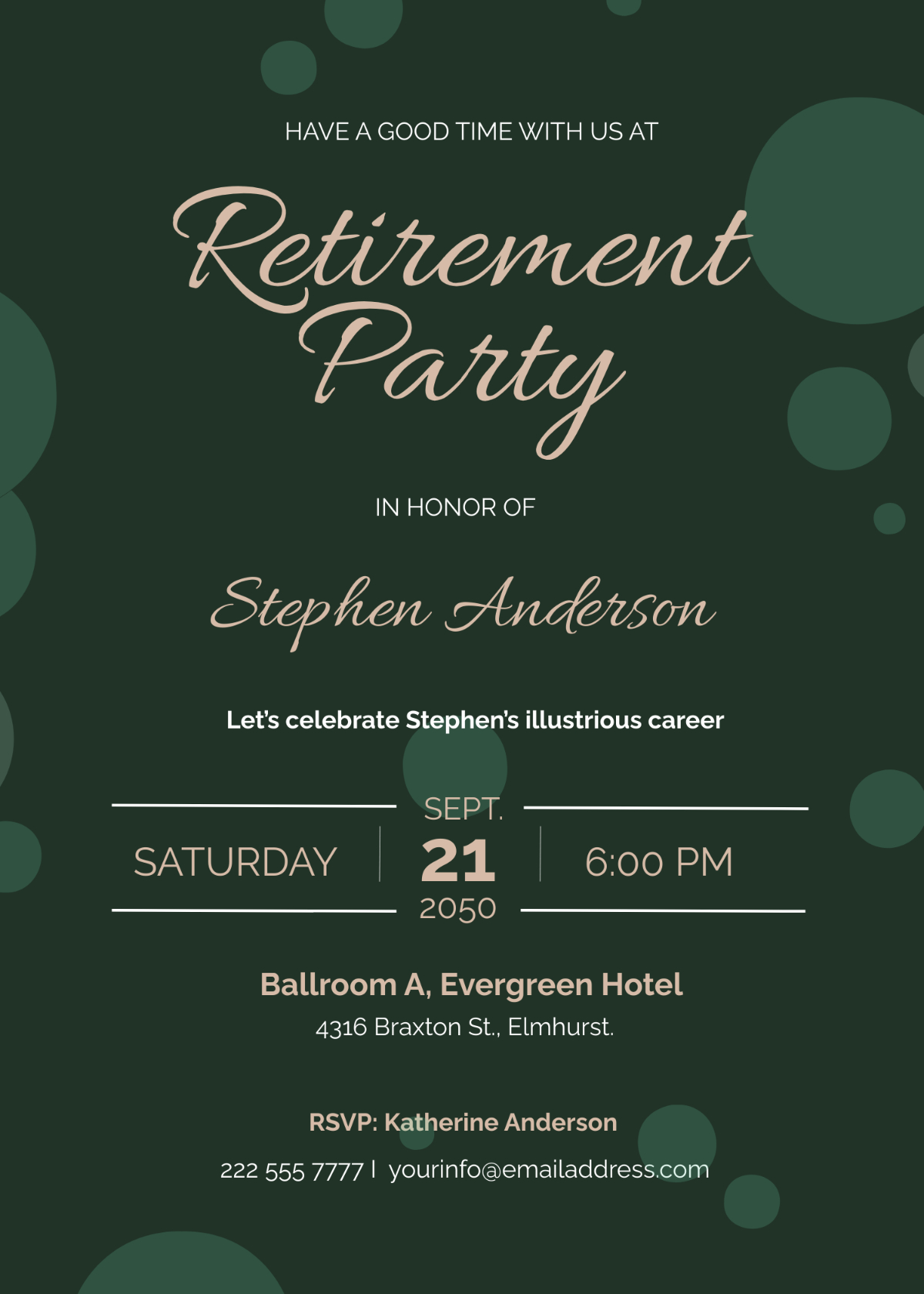 Free Retirement Invitation Templates, Editable And Printable pertaining to Free Printable Retirement Party Invitations