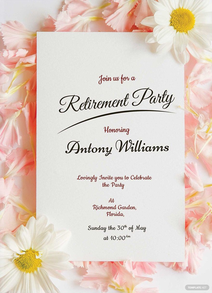 Free Retirement Invitation Templates, Editable And Printable within Free Printable Retirement Party Invitations
