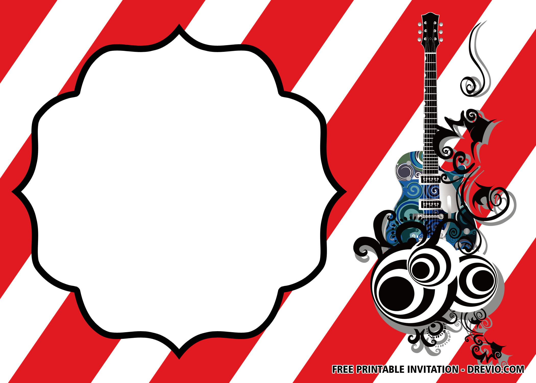 Free Rock Star Birthday Party Invitation Templates - Download inside Free Printable Rockstar Birthday Invitations