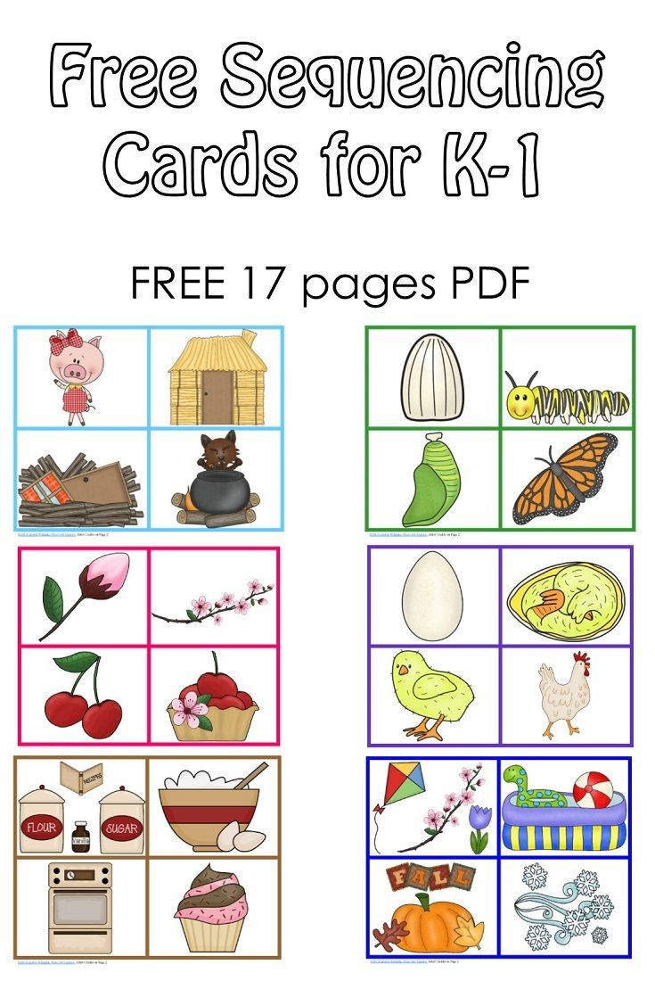 Free Sequencing Cards And Color Matching For Pre K-K-1 regarding Free Printable Sequencing Cards For Preschool