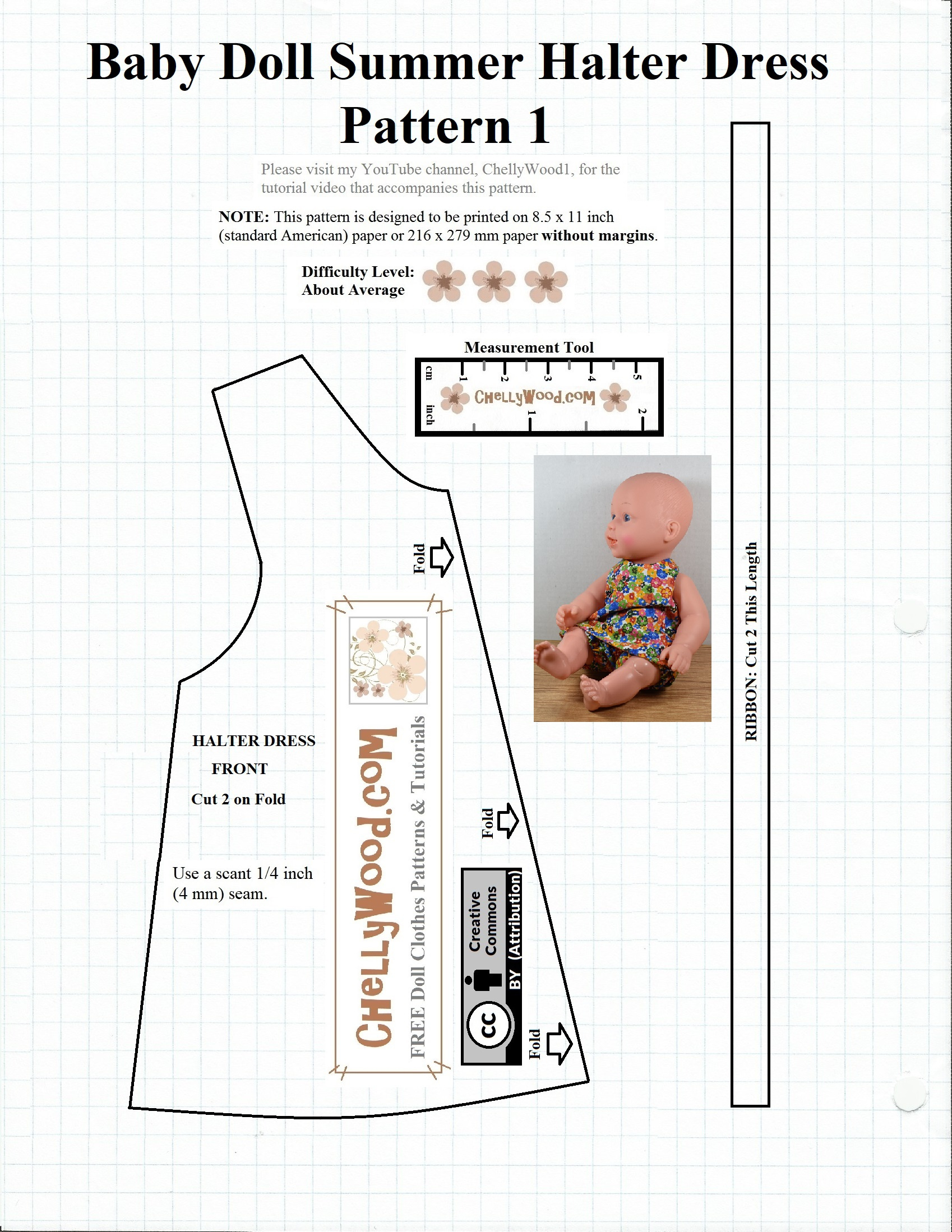 Free #Sewing Pattern For Baby #Dolls @ Chellywood #Crafts regarding Free Printable Sewing Patterns