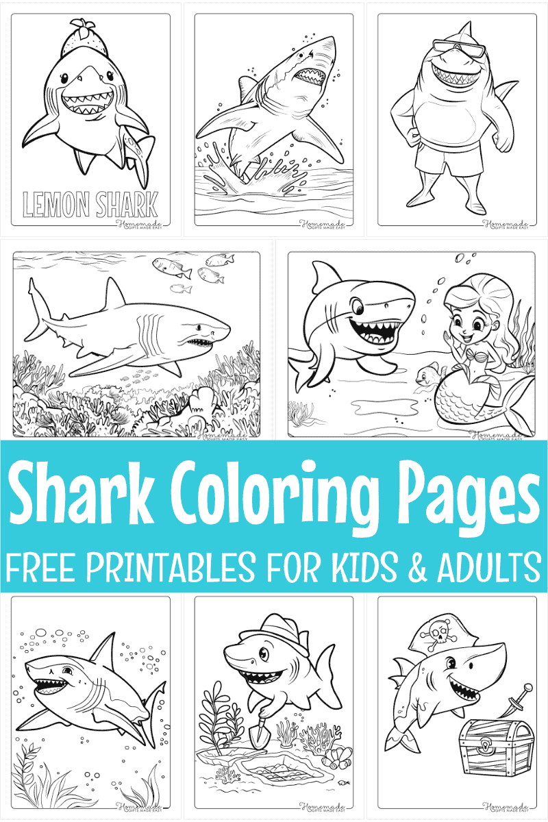 Free Shark Coloring Pages For Kids &amp;amp; Adults (Pdf Printables) with regard to Free Shark Printables
