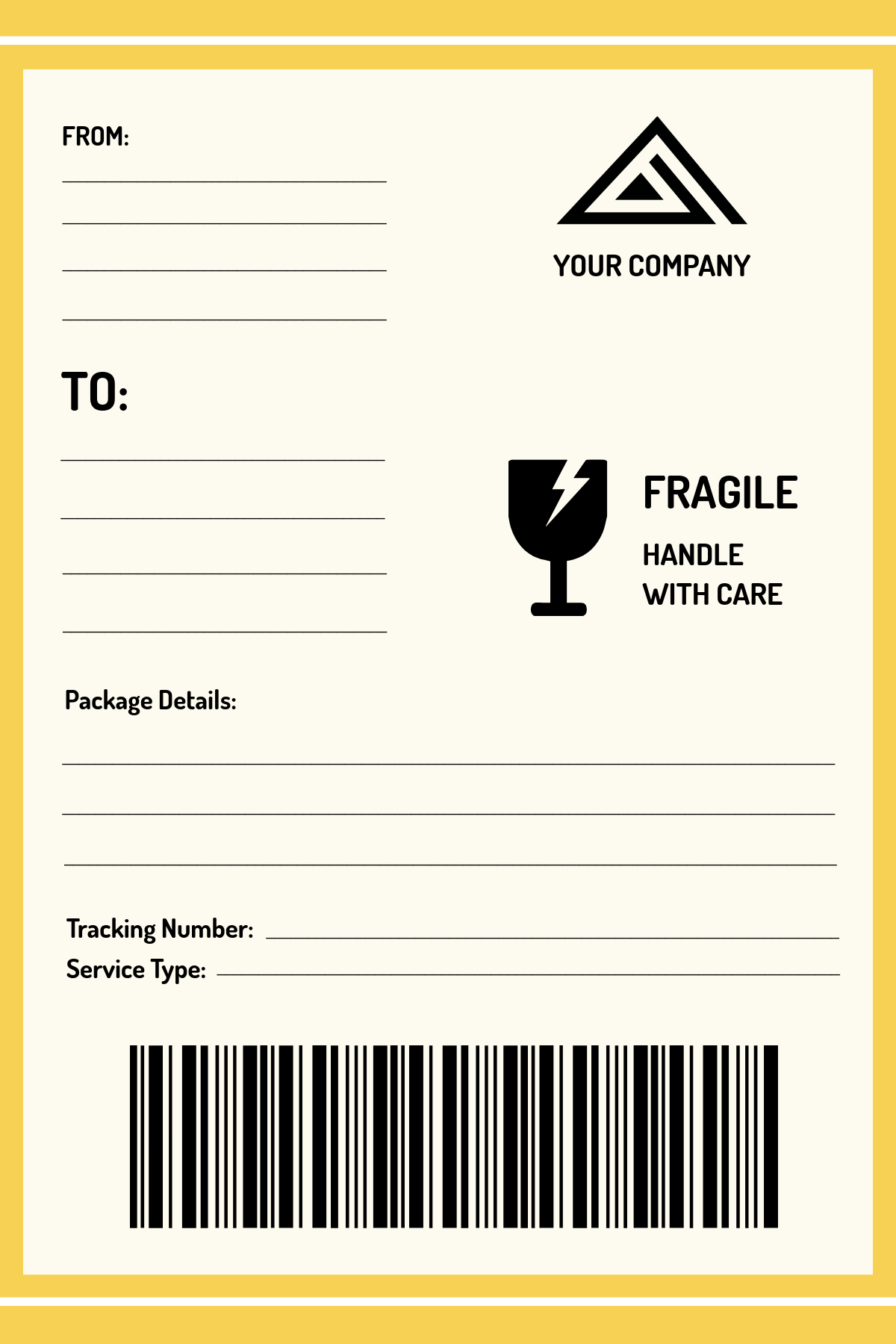 Free Shipping Label Templates, Editable And Printable regarding Free Printable Shipping Label Template