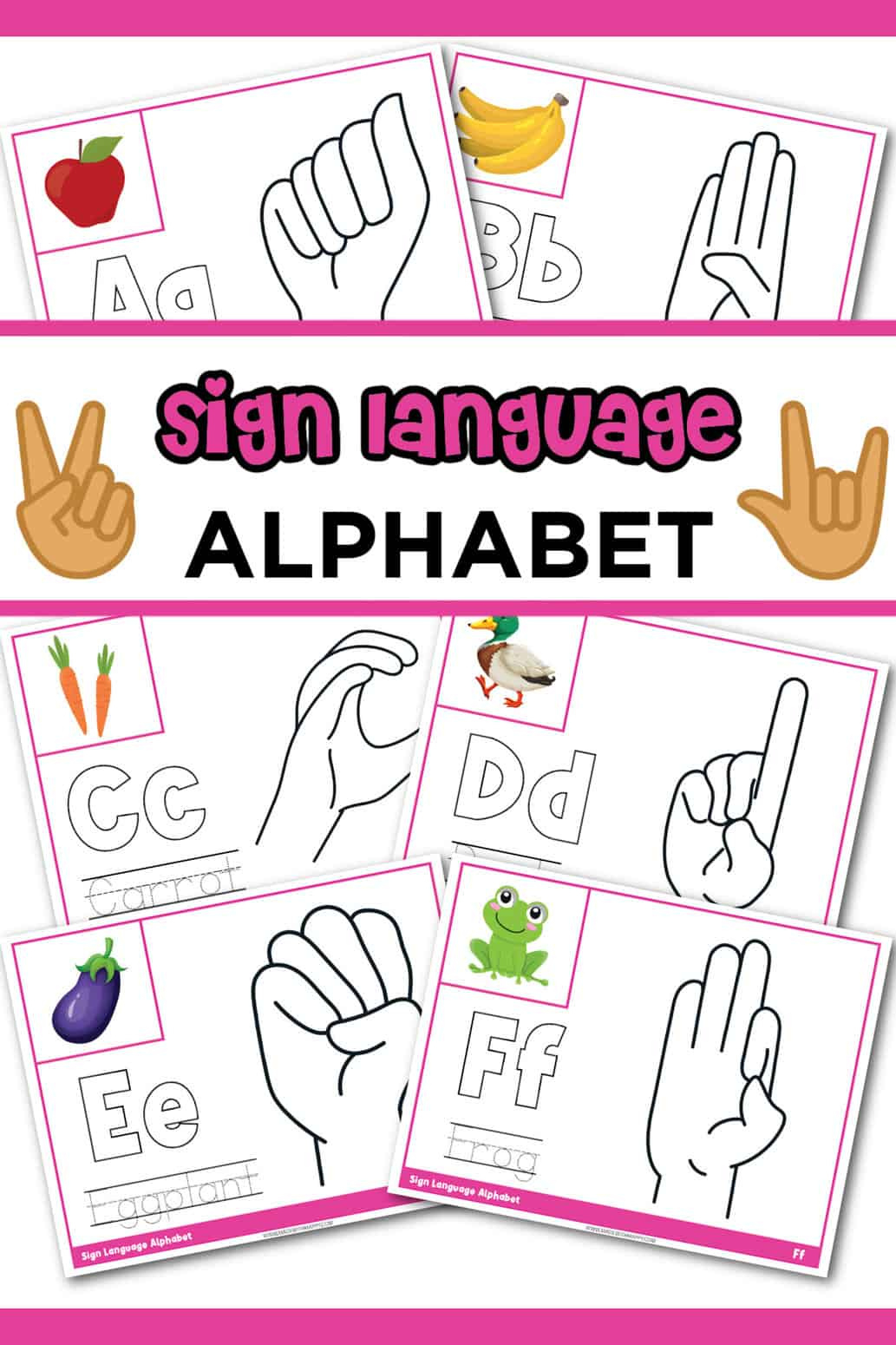 Free Sign Language Alphabet Printable - Made With Happy within Free Sign Language Printables