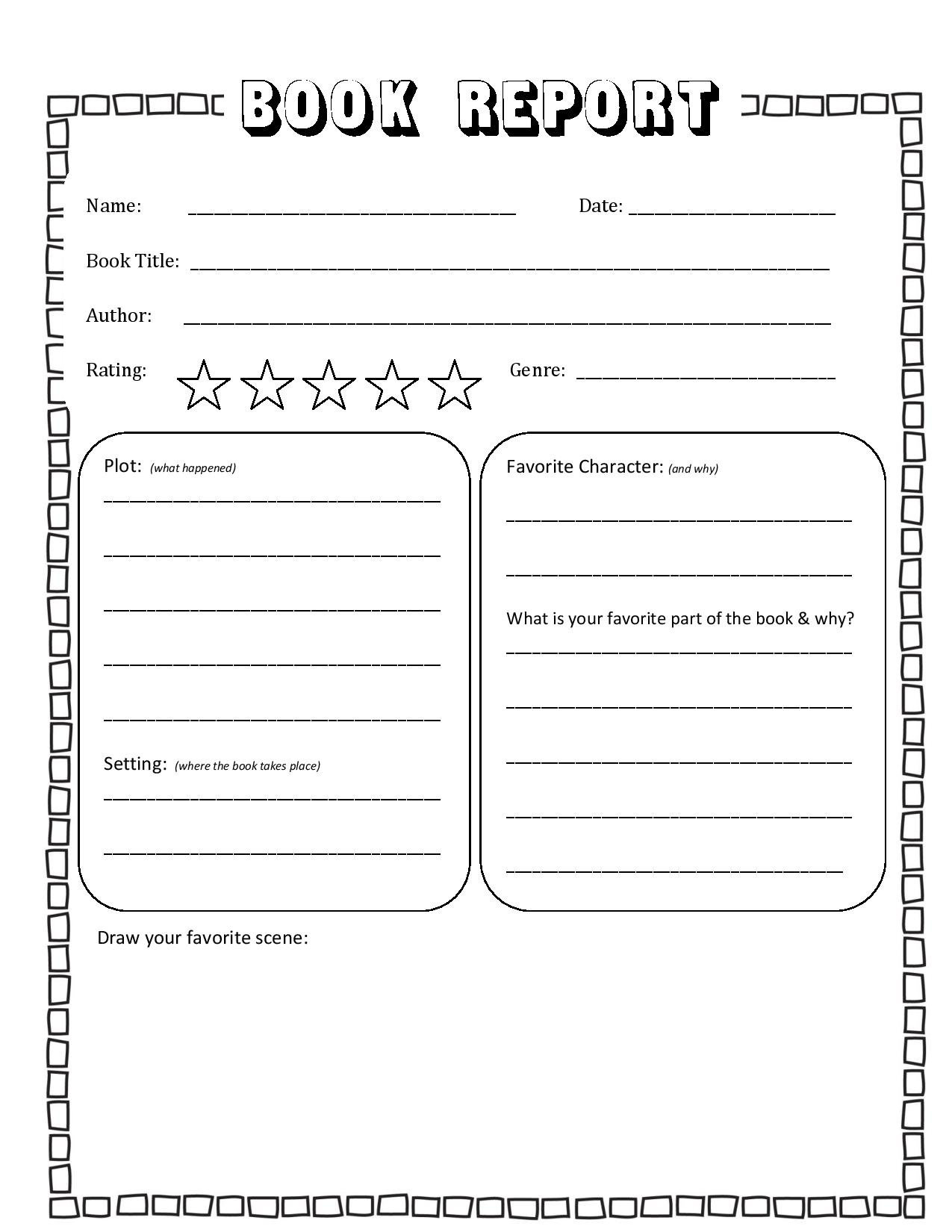 Free Simple Book Report Template - 123 Homeschool 4 Me regarding Free Printable Book Report Forms For Second Grade