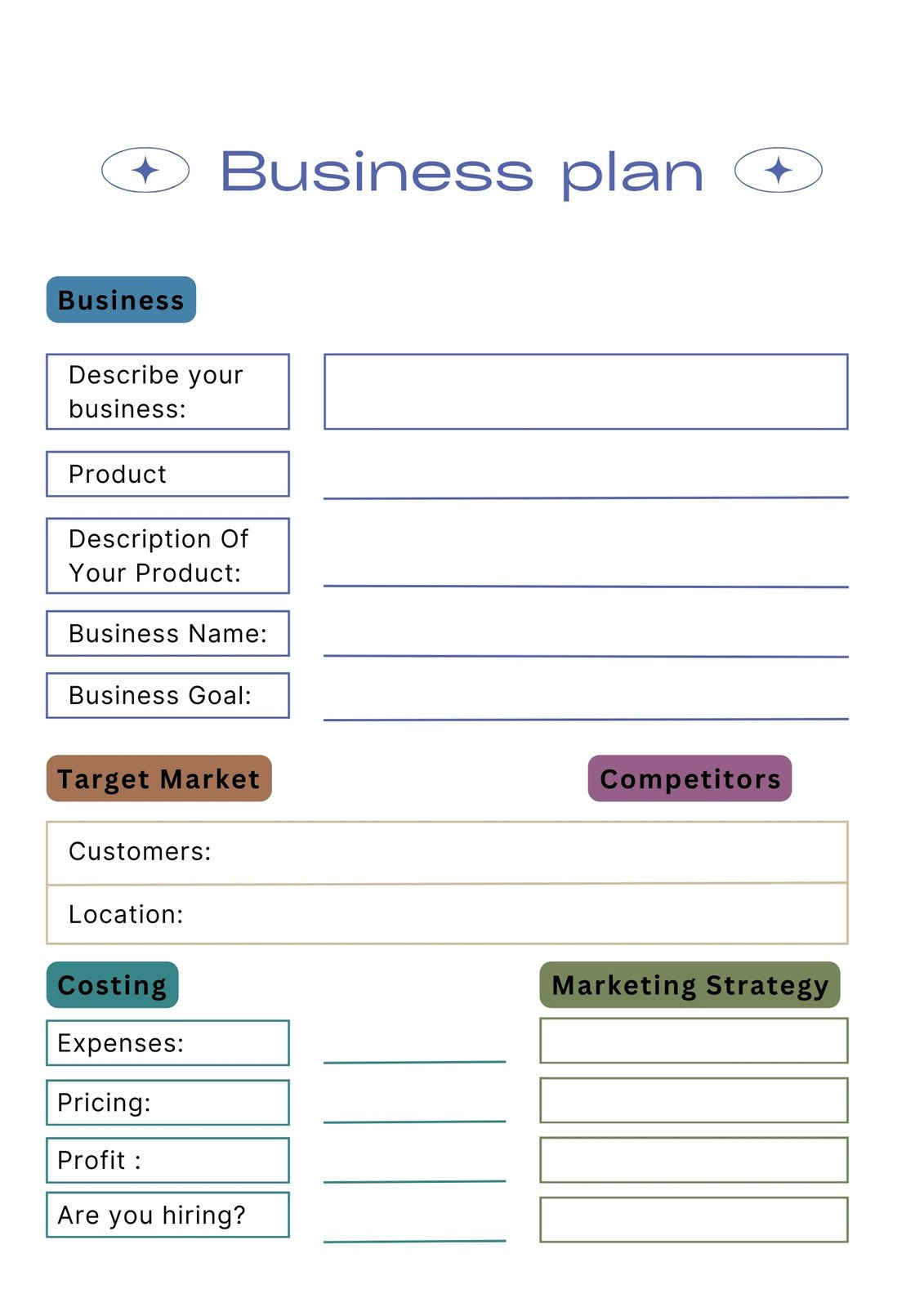 Free Simple Business Plan Templates To Edit And Print | Canva regarding Free Printable Simple Business Plan Template