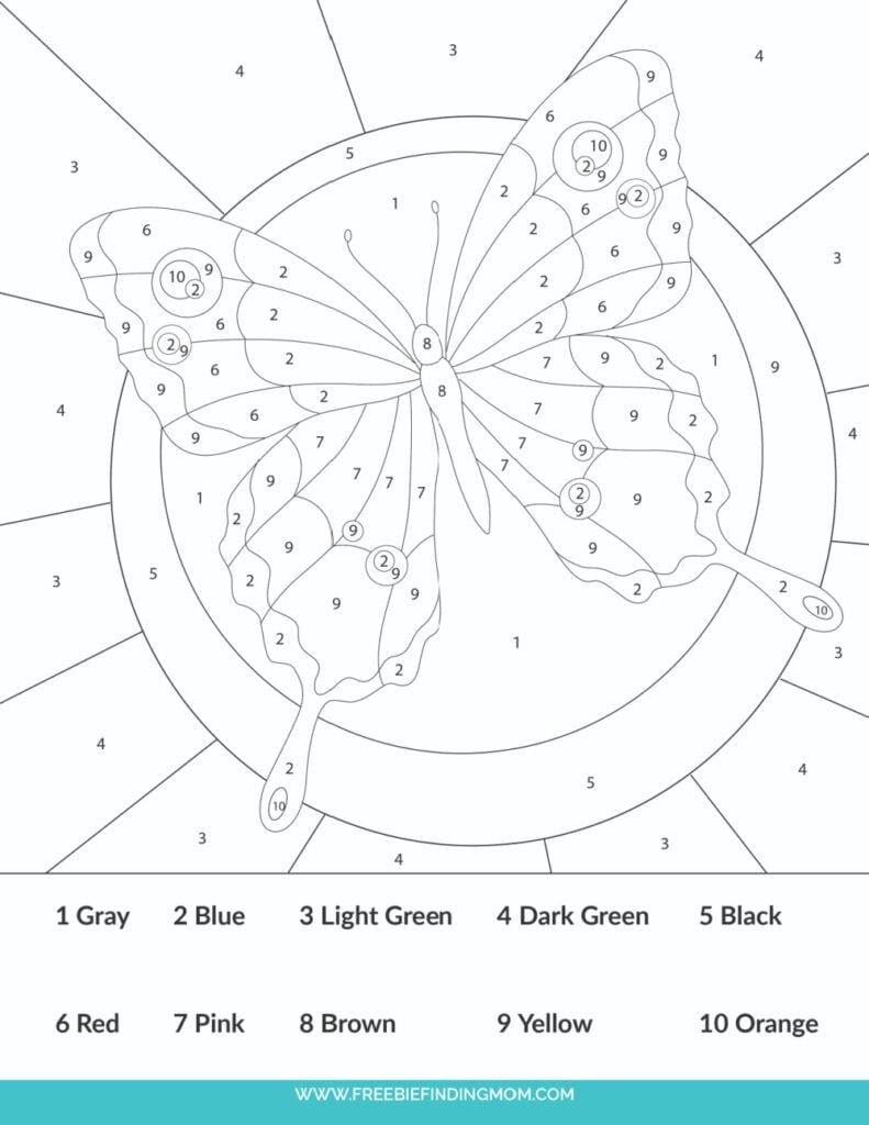 Free Simple Easy Colornumber For Adults And Kids Printables pertaining to Free Printable Color By Number For Adults