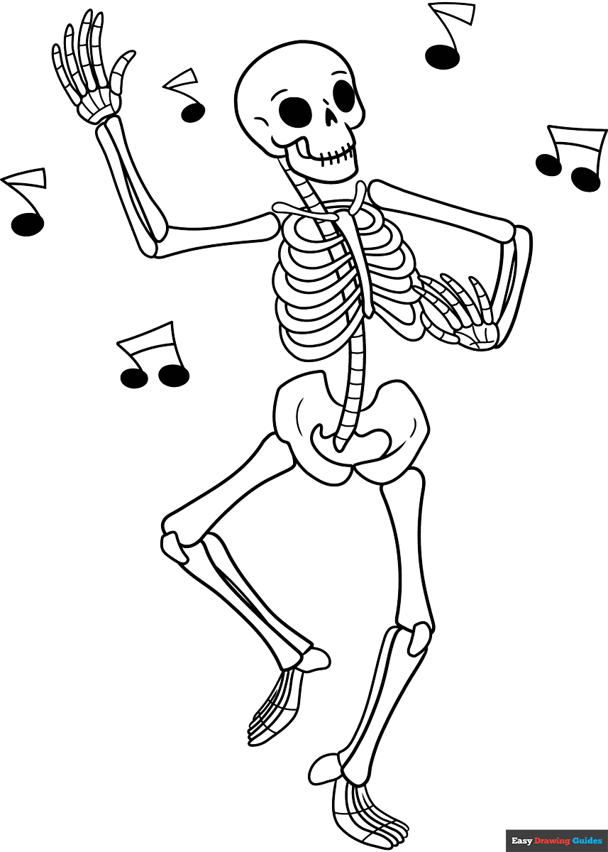 Free Skeletons Coloring Pages For Kids - 11 Printable Sheets inside Free Printable Skeleton Coloring Pages