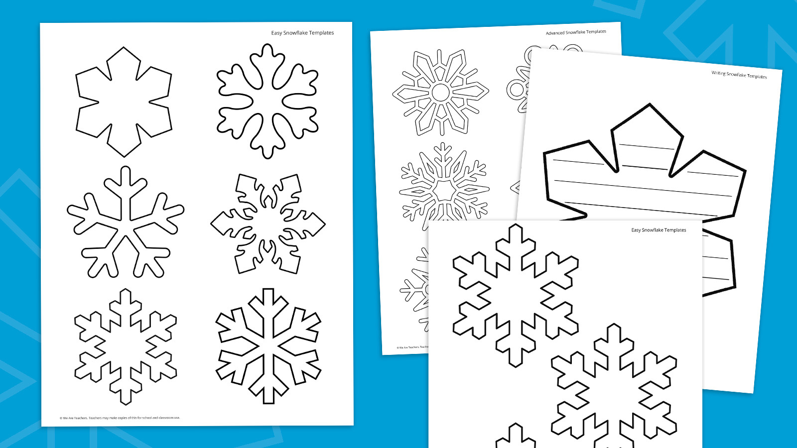Free Snowflake Template Printable Bundle with regard to Free Printable Snowflake Patterns