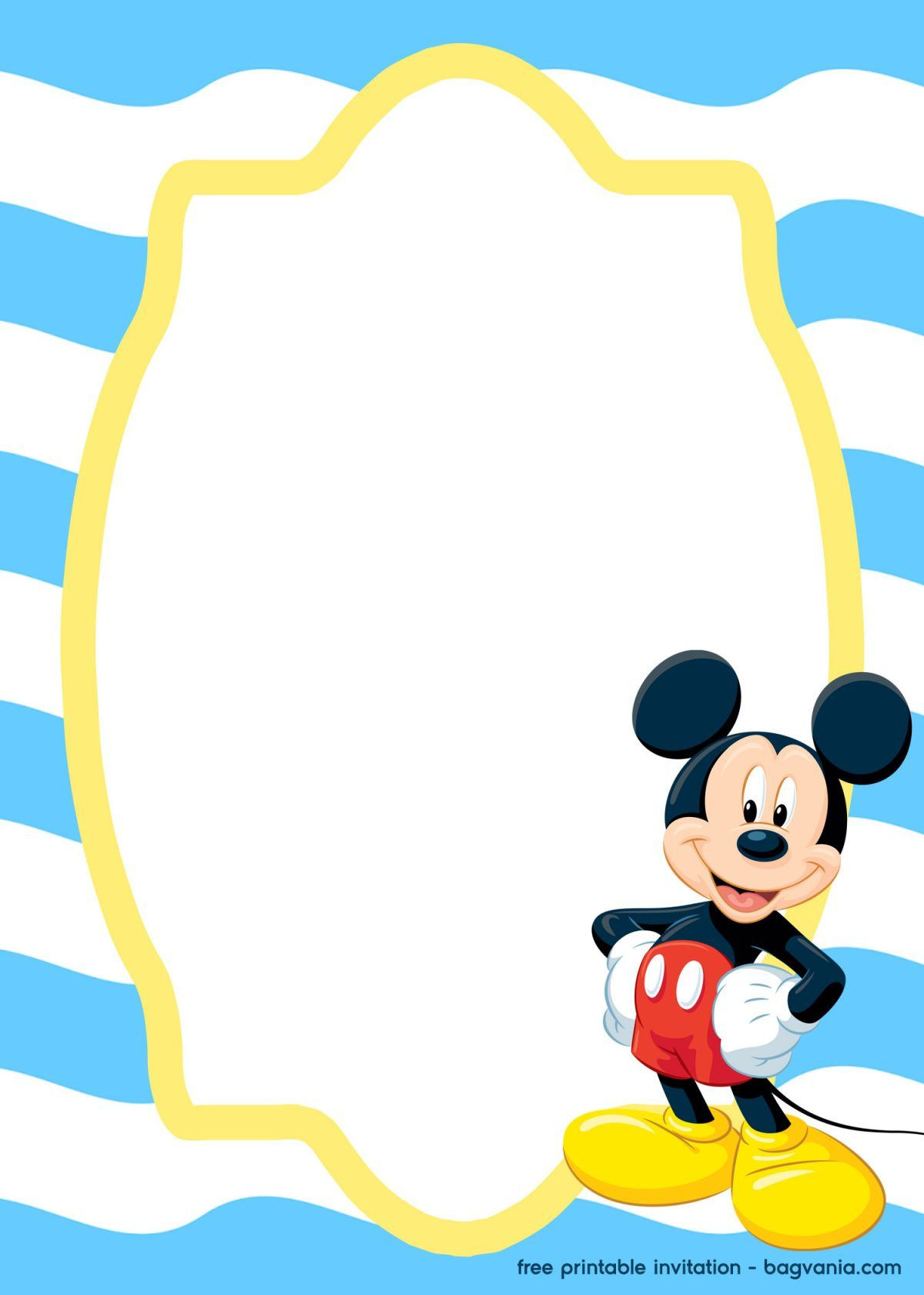 Free Splish Splash Mickey Mouse For Boy Invitation Template regarding Free Printable Baby Mickey Mouse Birthday Invitations