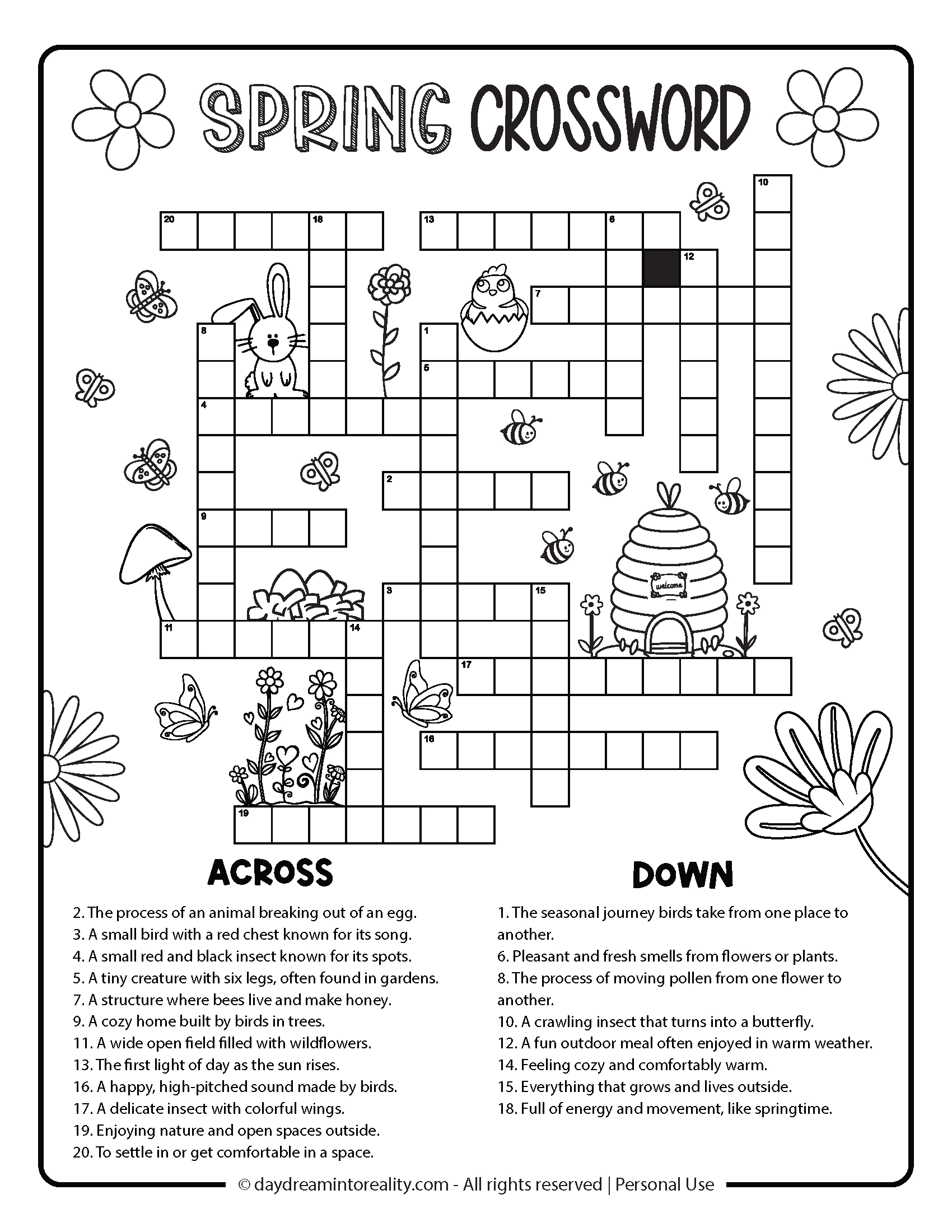 Free Spring Crossword | Pdf Printables: Easy, Medium, Hard pertaining to Free Printable Crosswords Medium