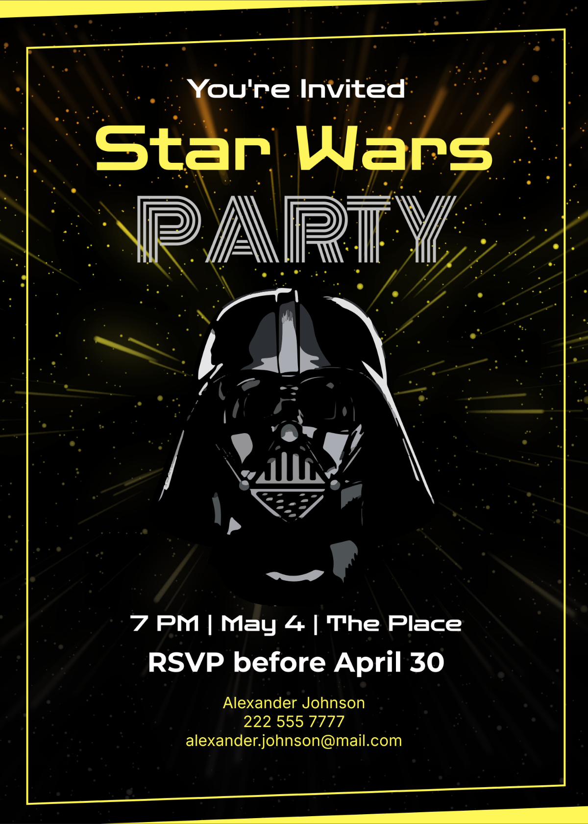 Free Star Wars Invitation Templates, Editable And Printable in Star Wars Invitations Free Printable